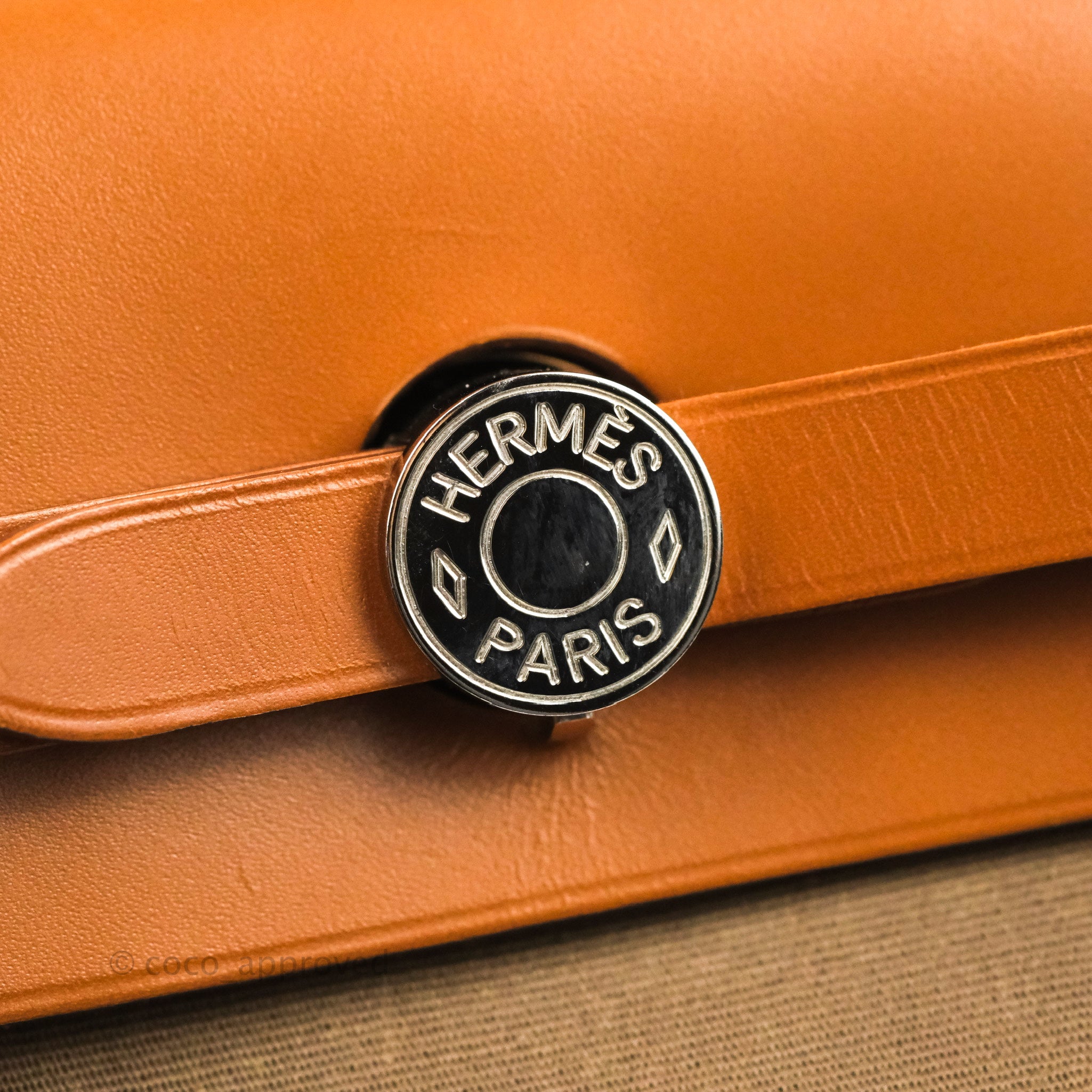New HERMÈS Herbag Zip 31 bag Trench/Fauve Leather w/Canvas Brown/Khaki