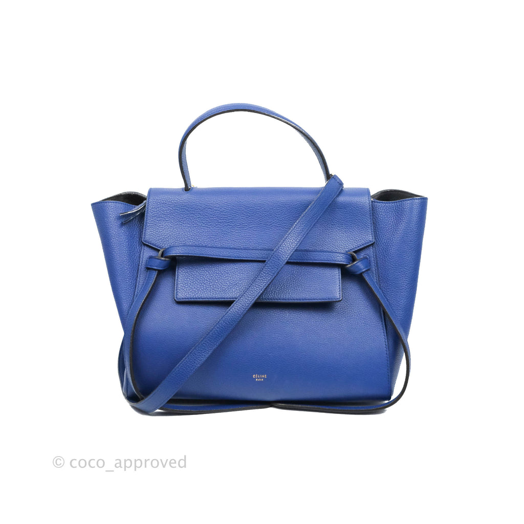 Celine Mini Belt Bag Blue Grained Calfskin Gold Hardware