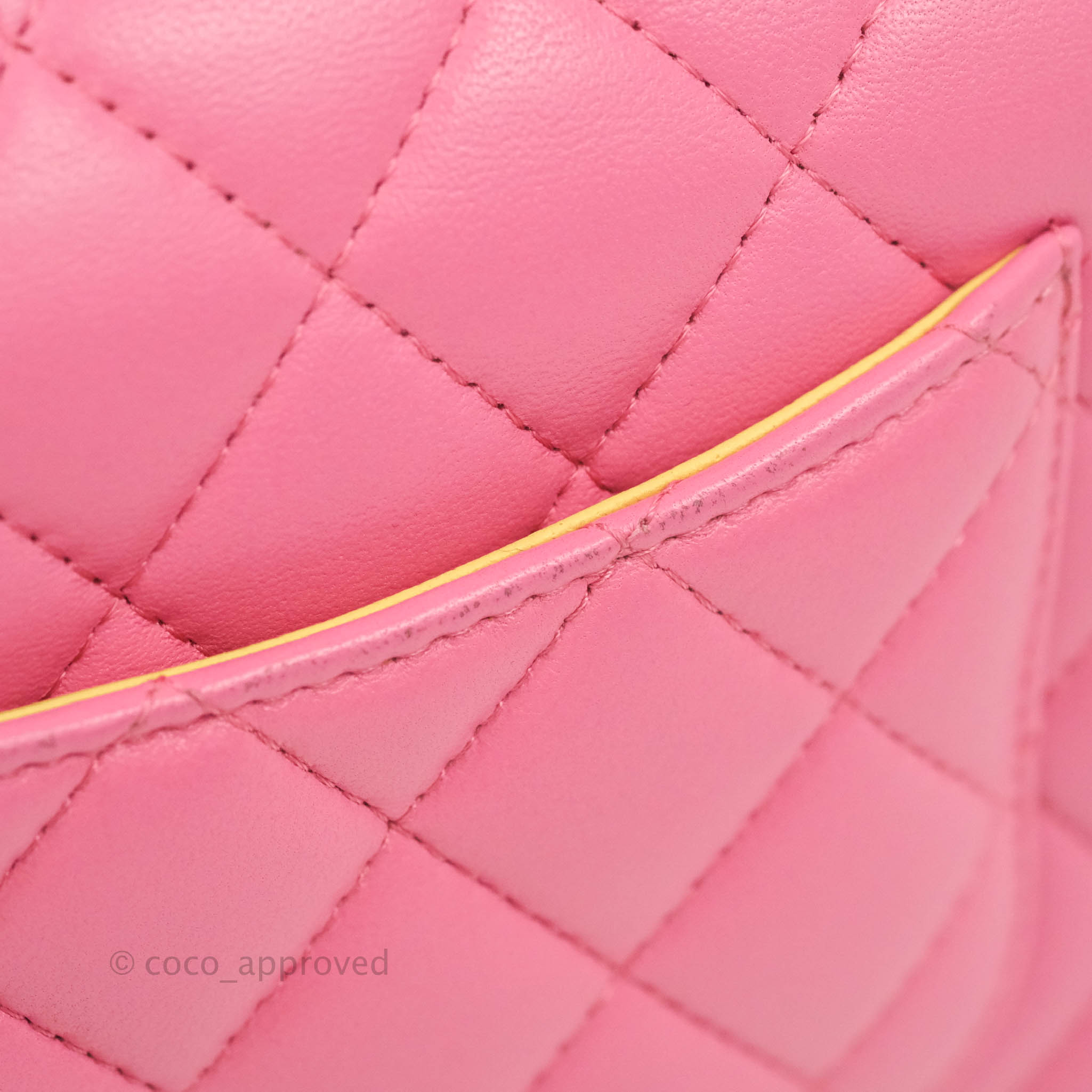 Chanel Mini Rectangular Pink Lambskin Rainbow Hardware – Coco Approved  Studio