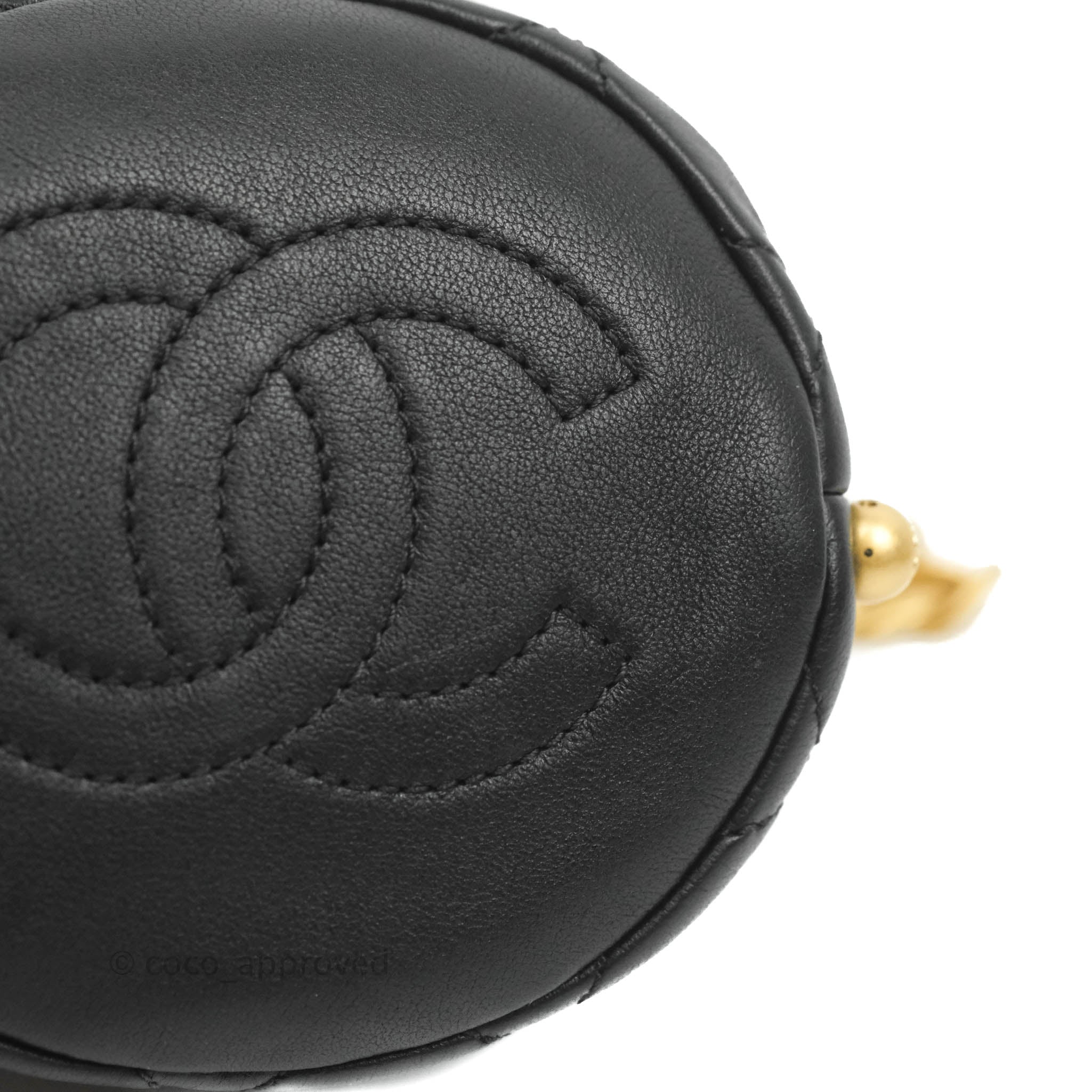 RARE🖤2021 21S Chanel Mini Pearl Bucket Black Bag Fullset W/Receipt 31xxx  Serie