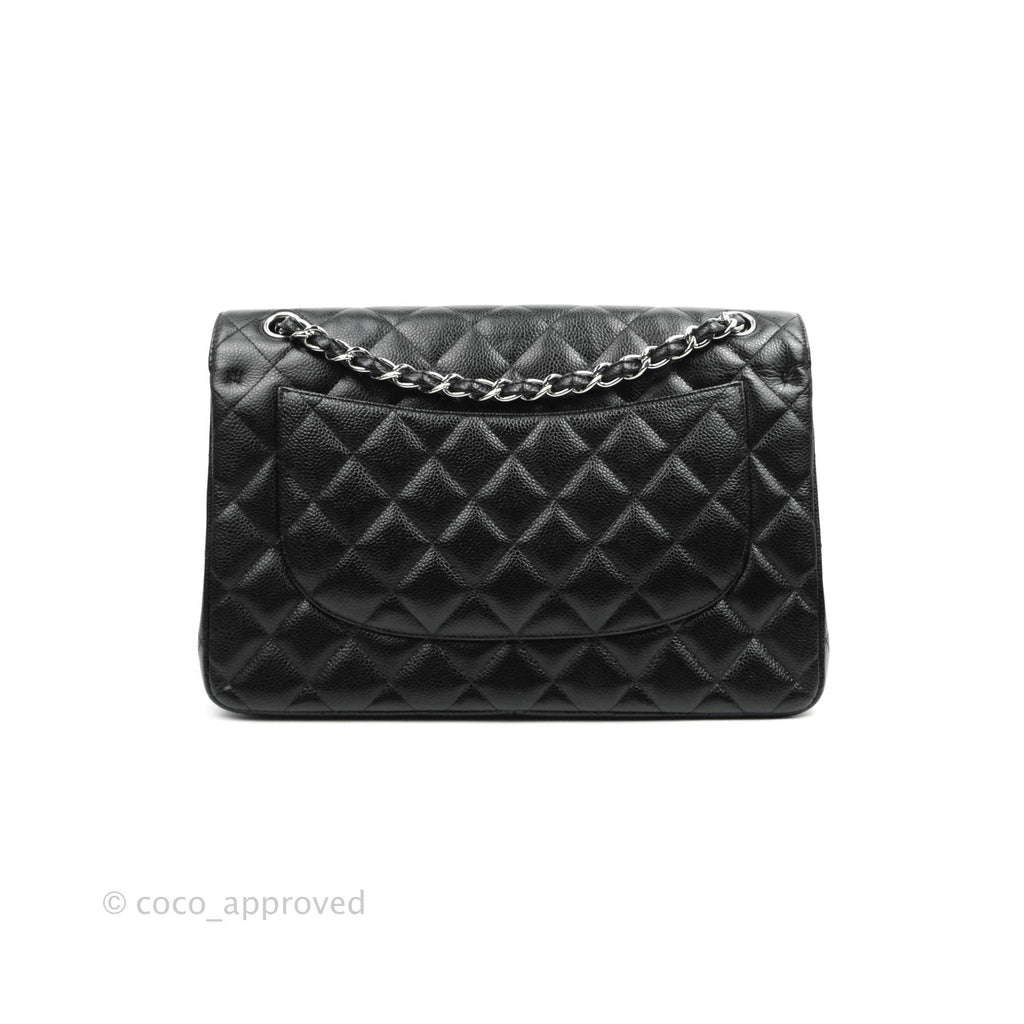 Chanel Jumbo Double Flap Black Caviar Silver Hardware⁣⁣