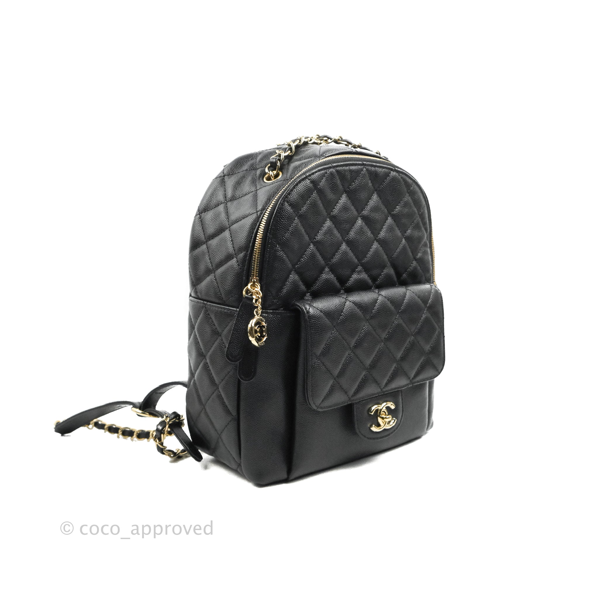 CHANEL Caviar Quilted Small CC Day Backpack Blue 1179349