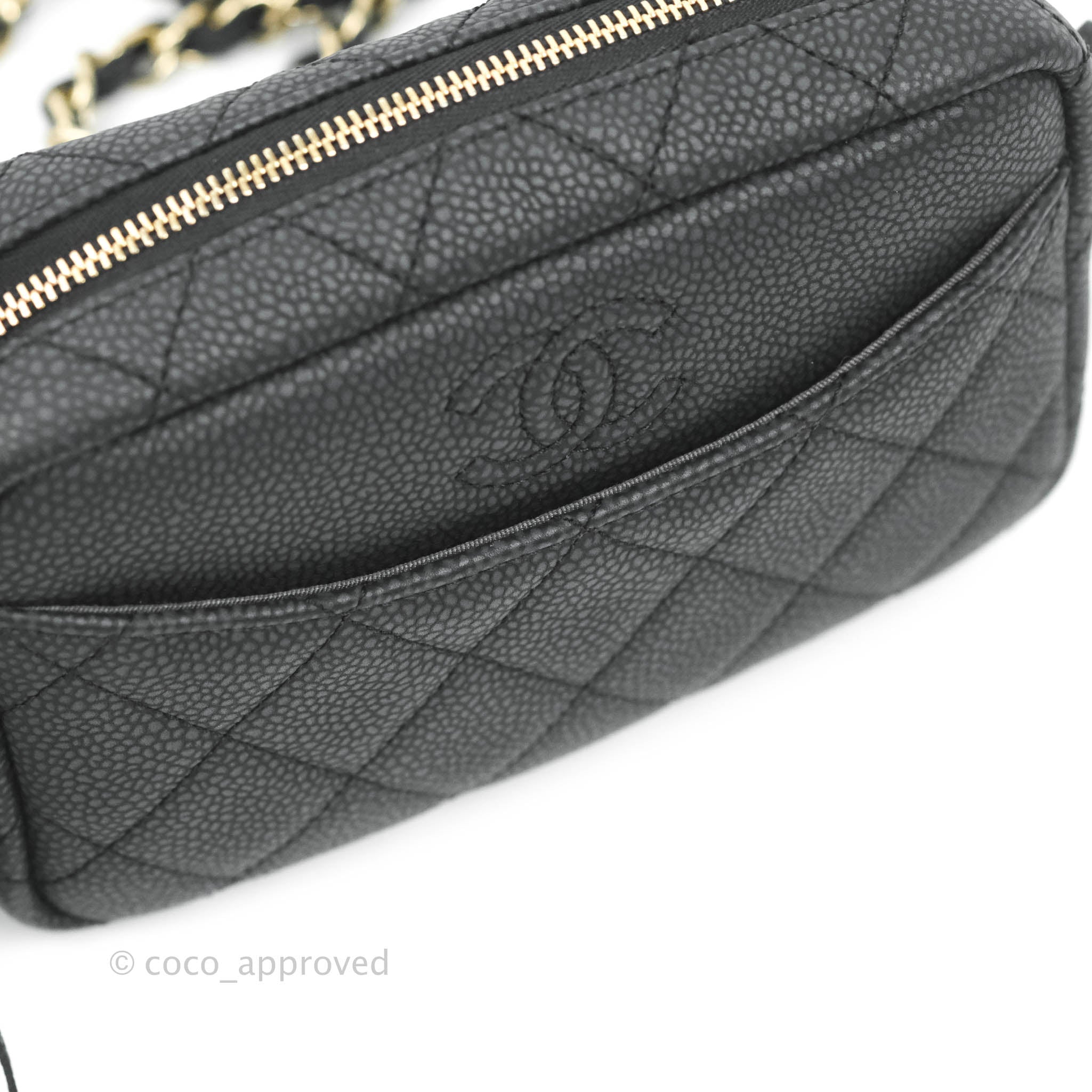 Chanel Camera Bag Black Caviar Gold Hardware – Coco Approved Studio