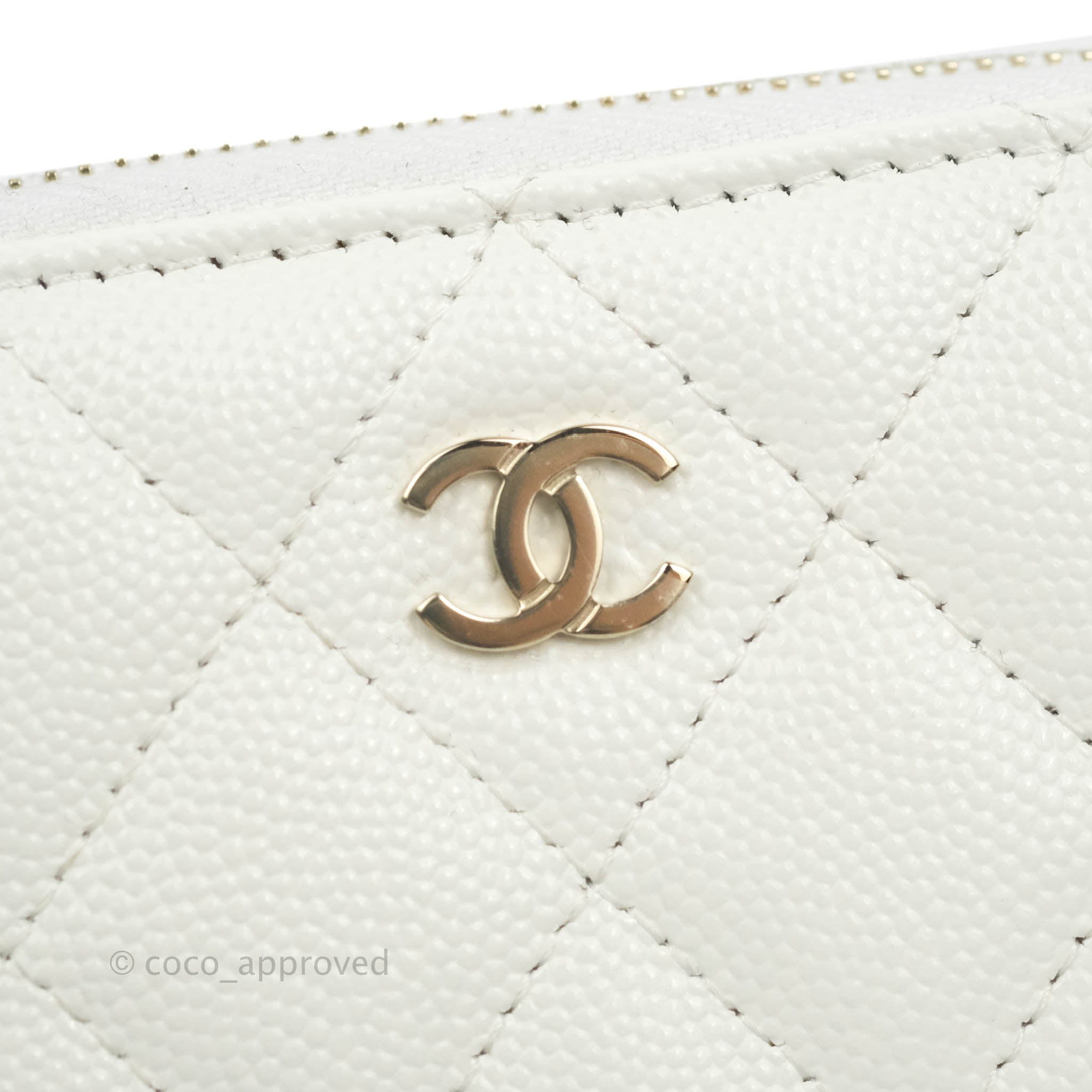 Chanel Classic Quilted Card Holder With Zip Coin Purse Pink Caviar Gol –  Coco Approved Studio