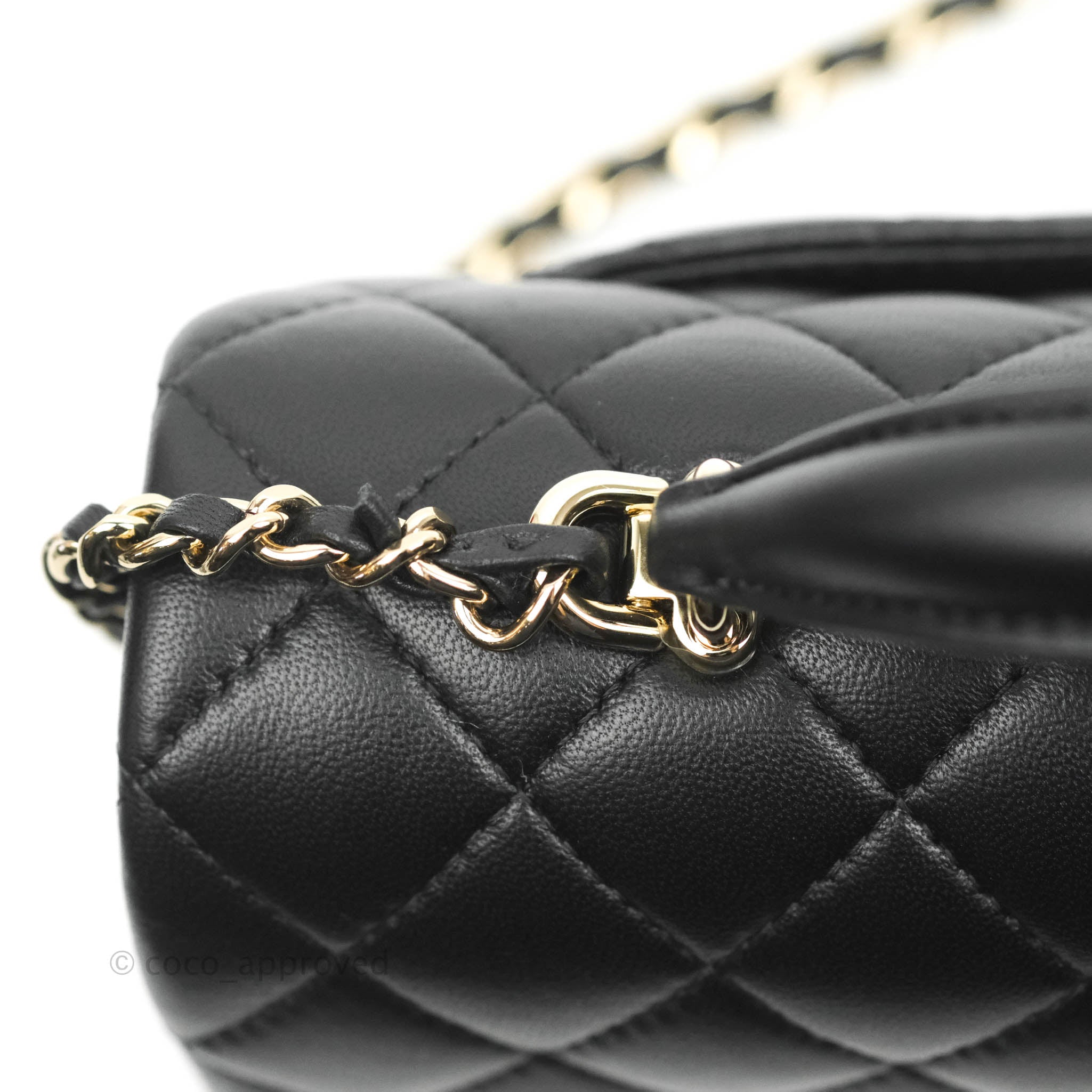 Chanel Top Handle Mini Rectangular Flap Bag with Charm Black