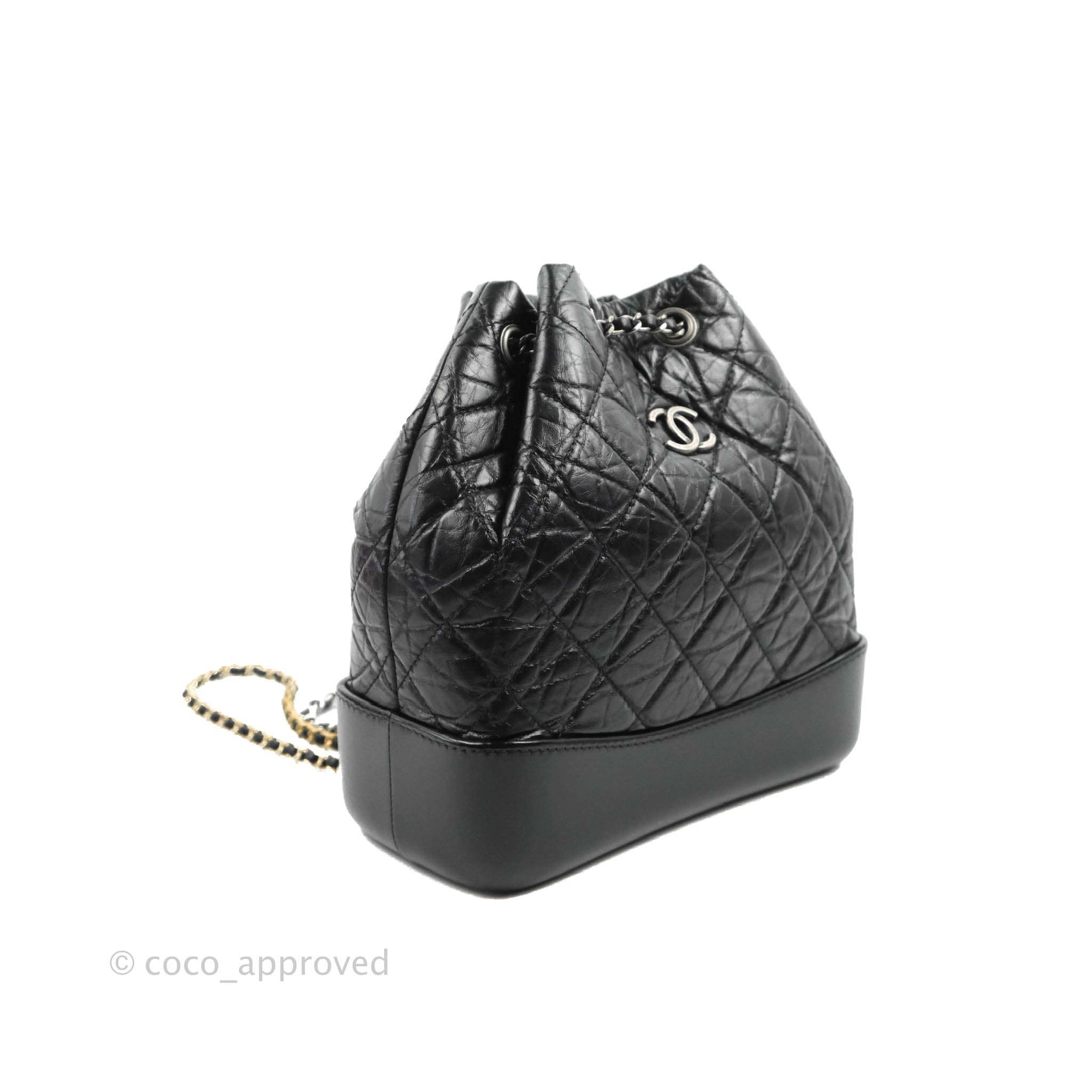 Chanel Small Gabrielle Backpack Black Aged Calfskin – Coco Approved Studio