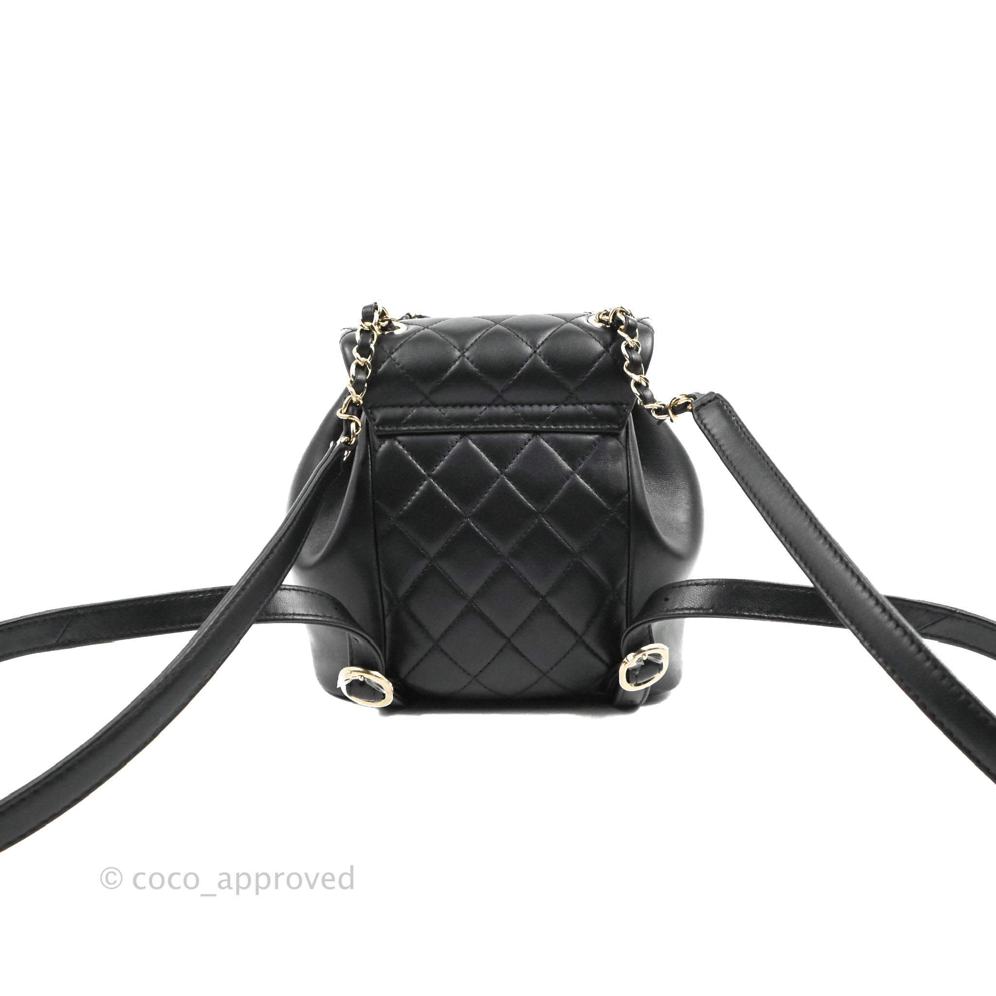 Chanel Quilted Small Duma Drawstring Backpack Black Lambskin 22A – Coco  Approved Studio