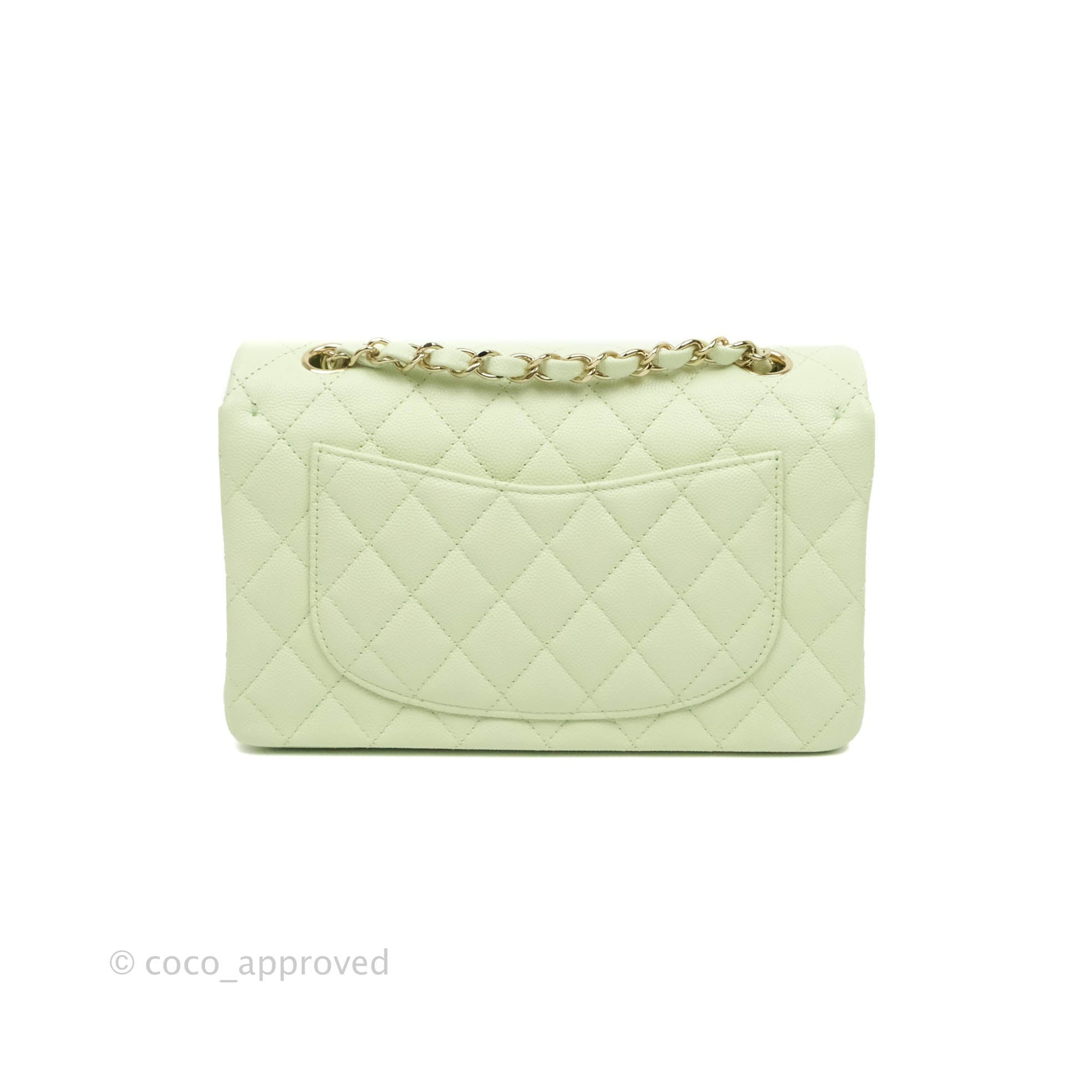 Chanel Small Quilted Classic Flap Mint Green Caviar Gold Hardware 22C –  Coco Approved Studio