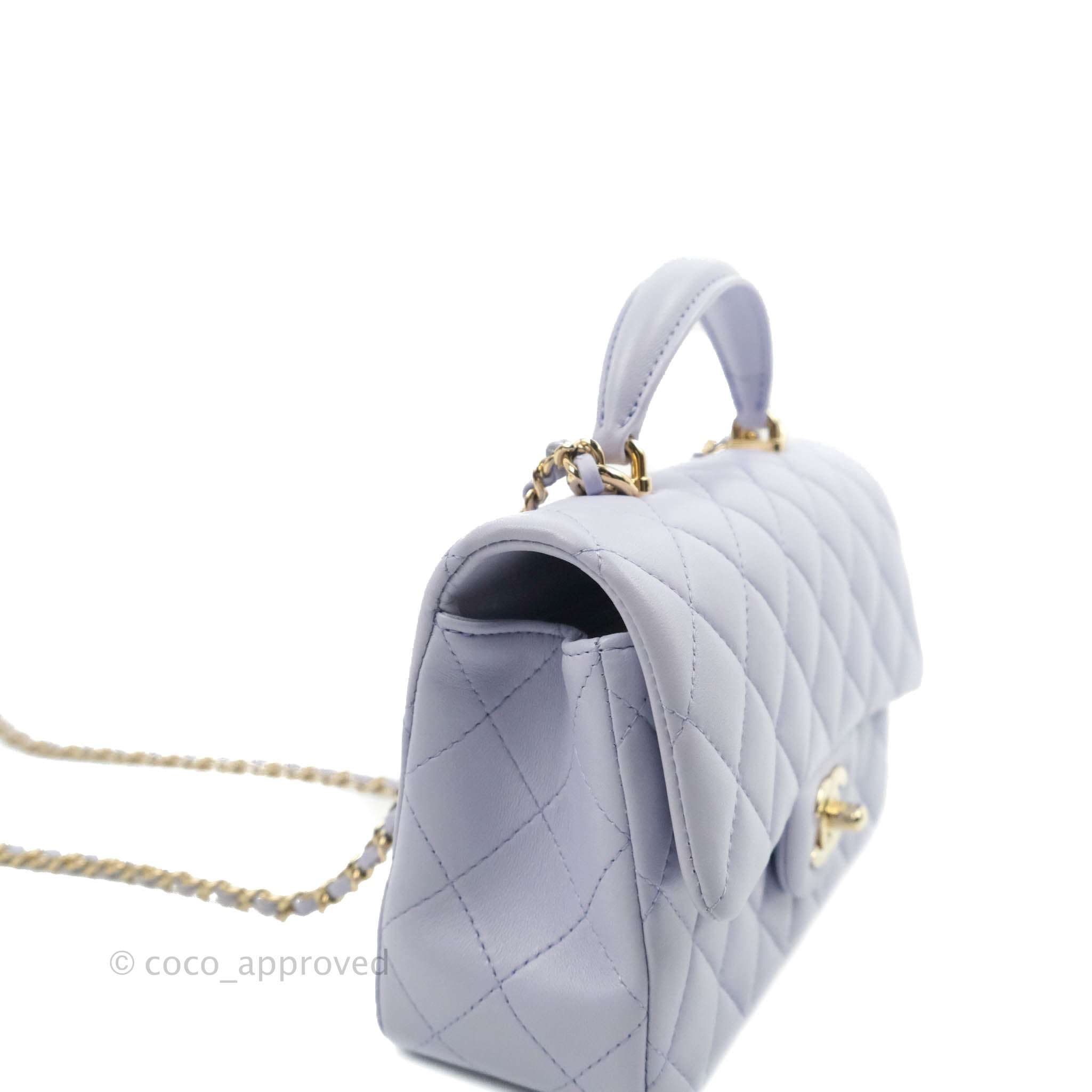 Chanel Purple Lambskin Top Handle Bag Small Q6B00U1IUH000