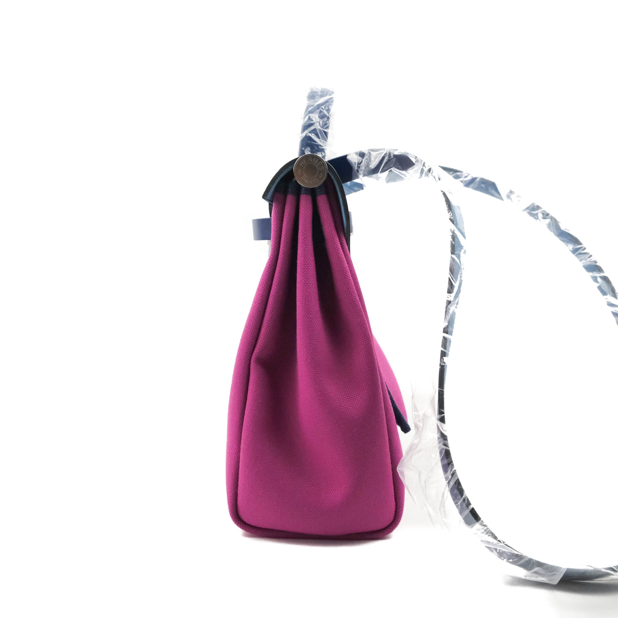 Hermès Herbag 31 In Rose Bubblegum And Rubis Toile And Bleu Indigo Vache  Hunter With Palladium Hardware in Pink