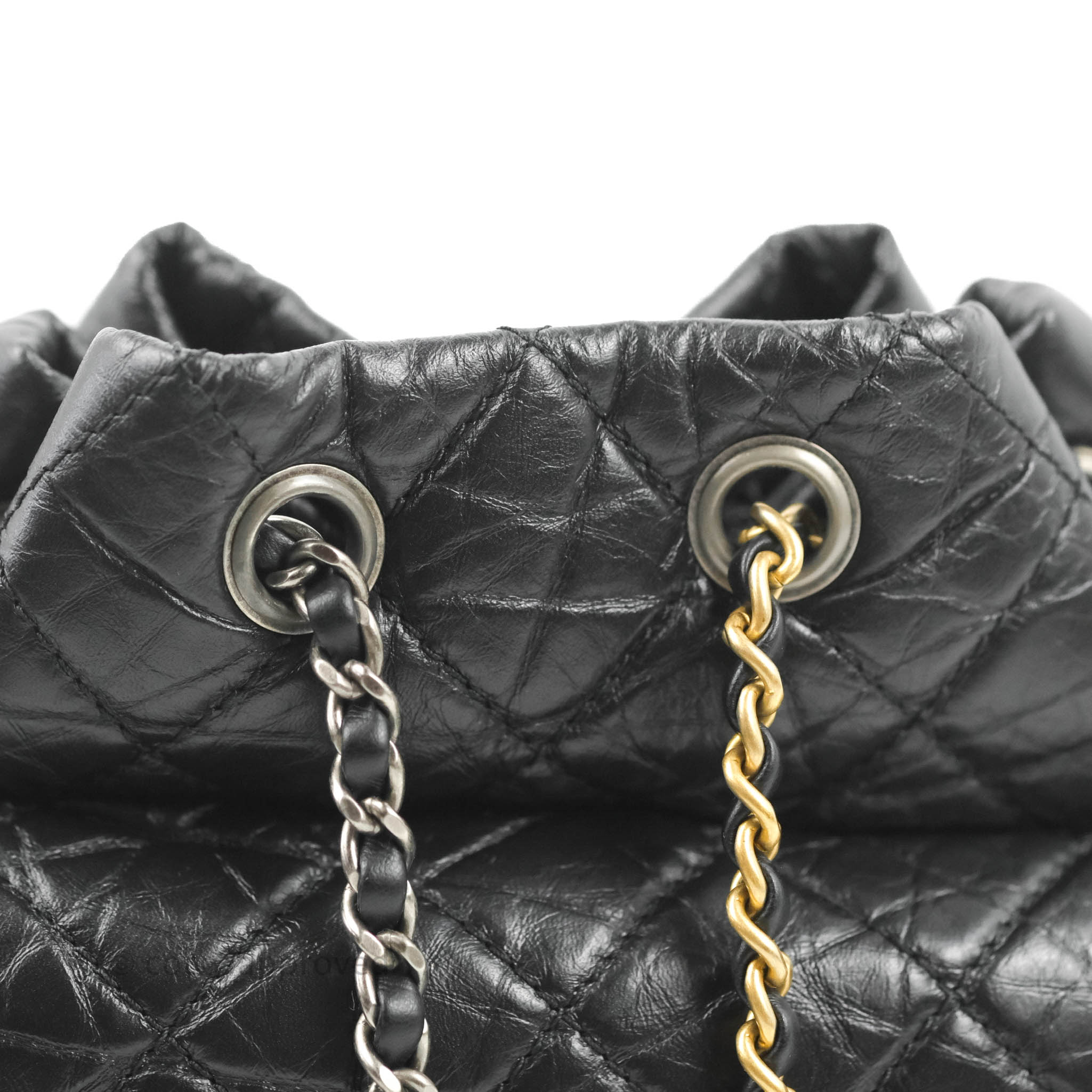 CHANEL Patent Goatskin Quilted Small Gabrielle Backpack Black 1269536