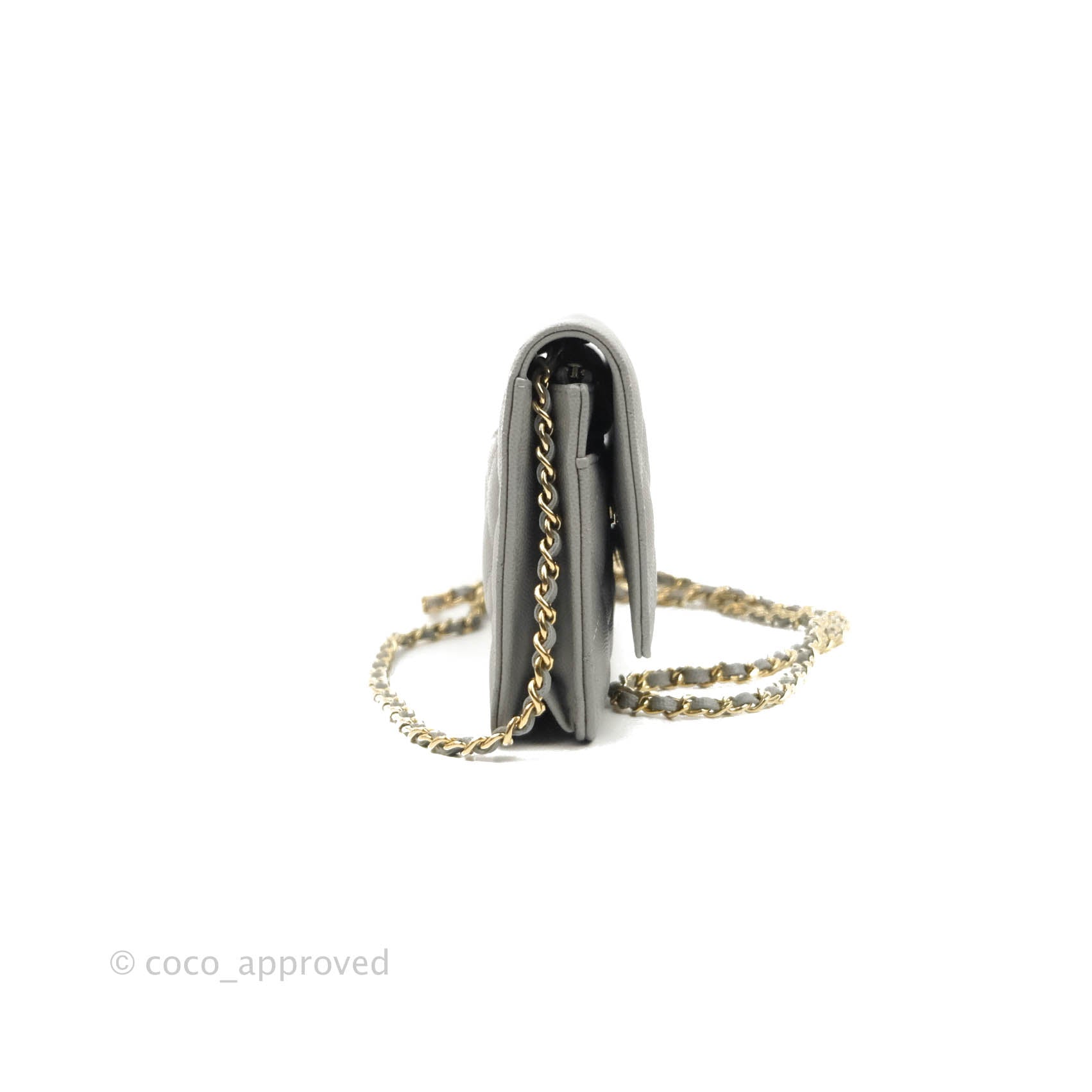 Chanel Wallet On Chain WOC Caviar Grey Gold Hardware – Coco Approved Studio