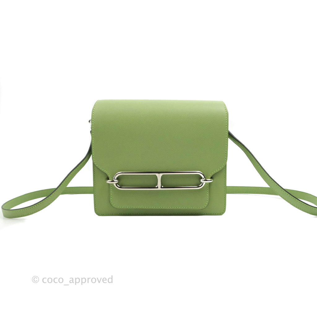 Hermès Roulis Mini 18 Evercolor Vert Criquet Palladium Hardware