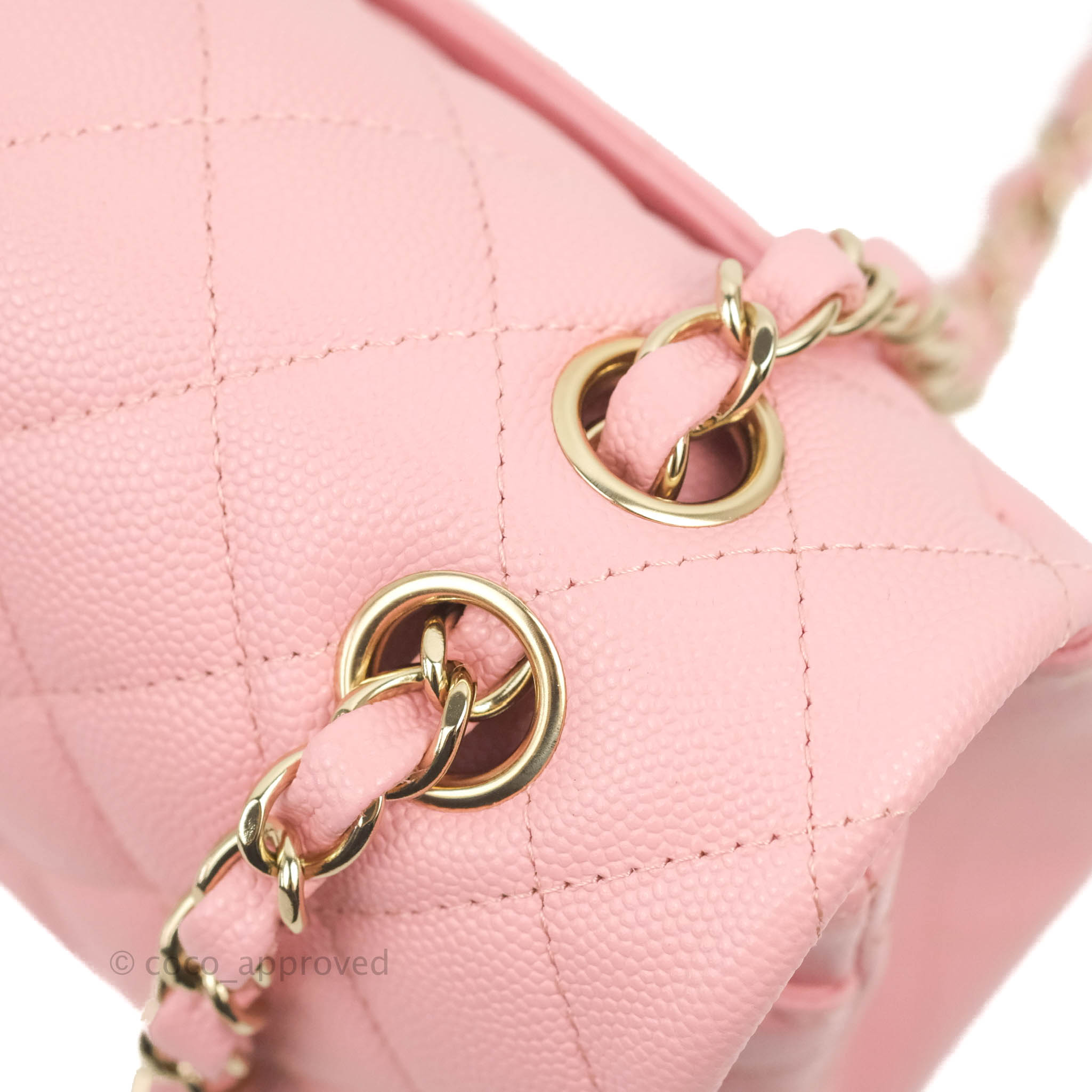 Chanel Classic Small S/M Flap Pink Caviar Gold Hardware 22C – Coco Approved  Studio
