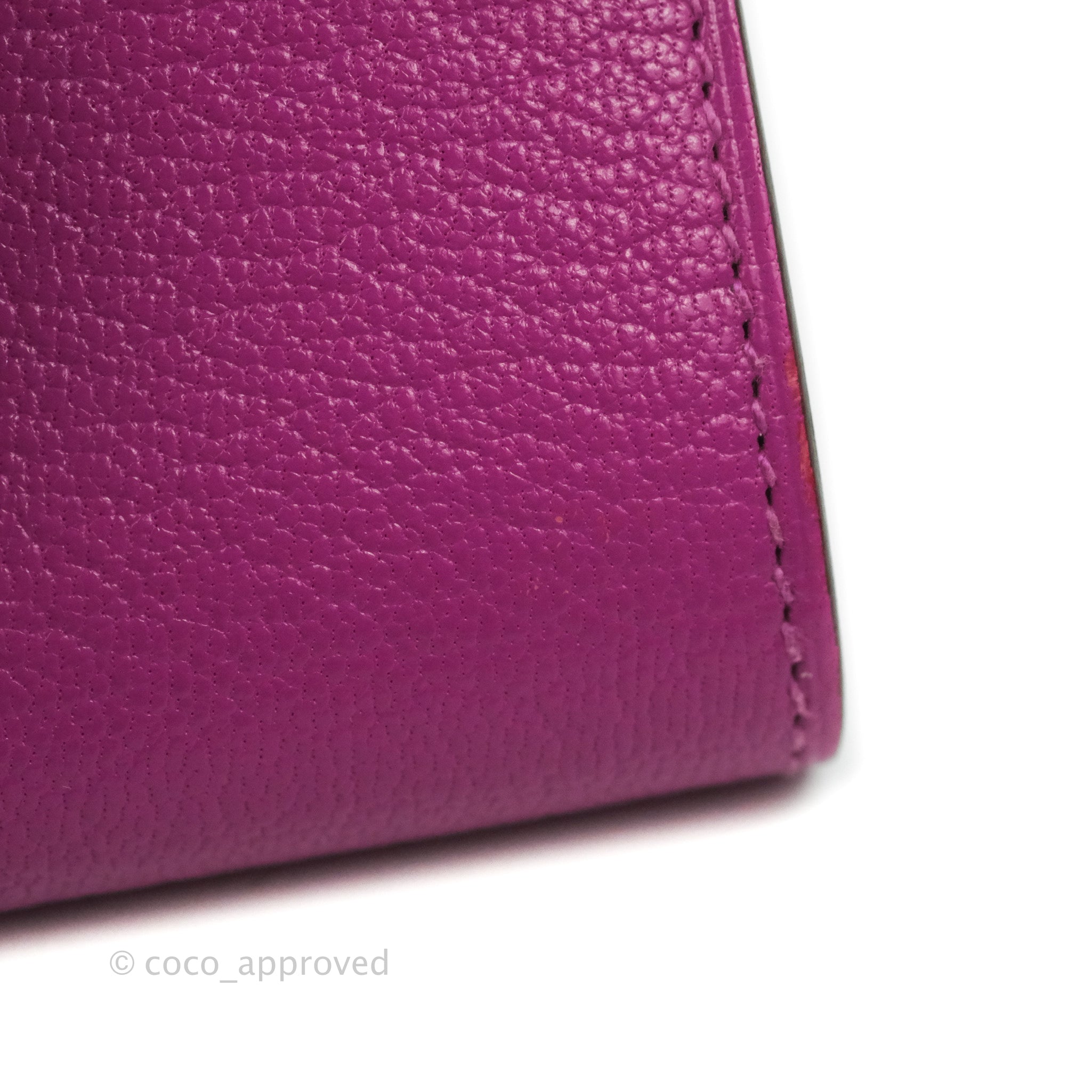 Hermes Magnolia/Rouge H Swift Calfskin Rabat H 8cc Card Holder BNWTIB! - poupishop