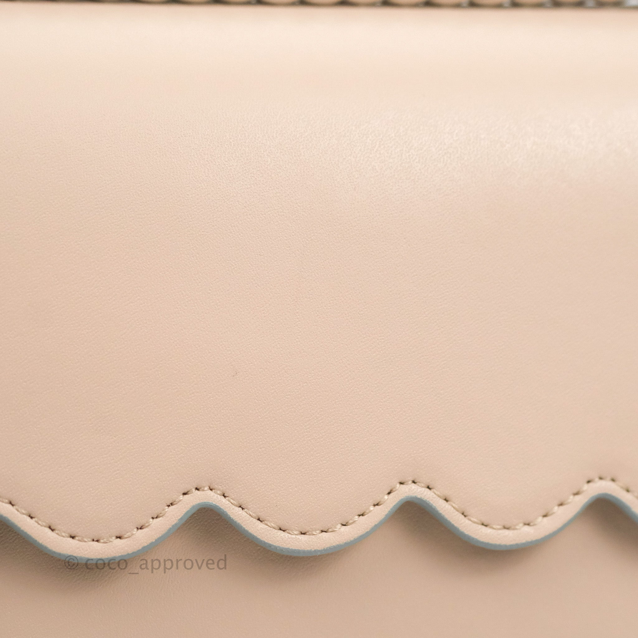 Fendi Kan I Scalloped Shoulder Bag Pale Pink Silver Hardware