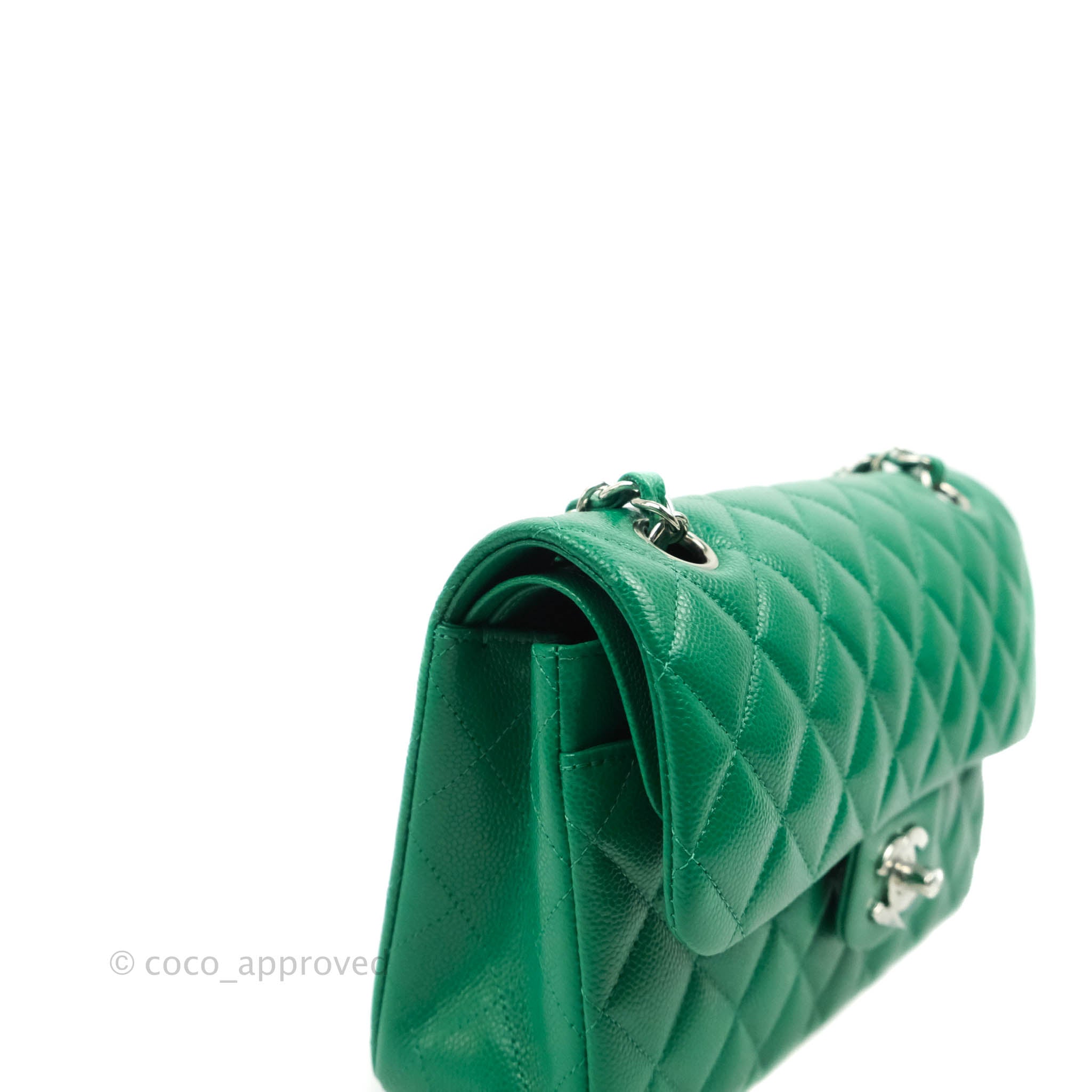 Chanel Quilted Caviar Small Double Flap Green - Luxury In Reach