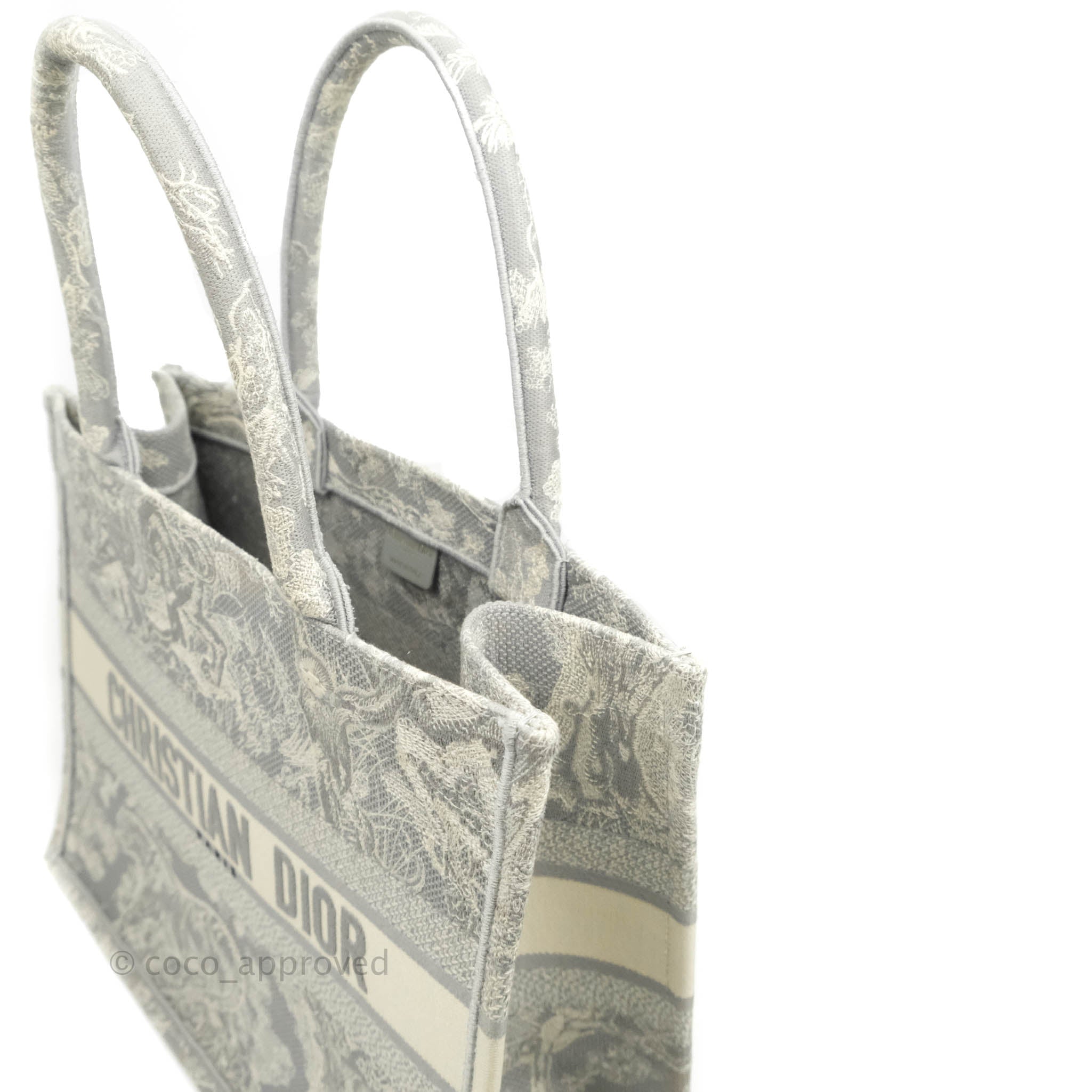 Dior Bags | Dior Toile de Jouy Book Tote Gray Medium | Color: Cream/Gray | Size: Os | Poshwardrobe's Closet