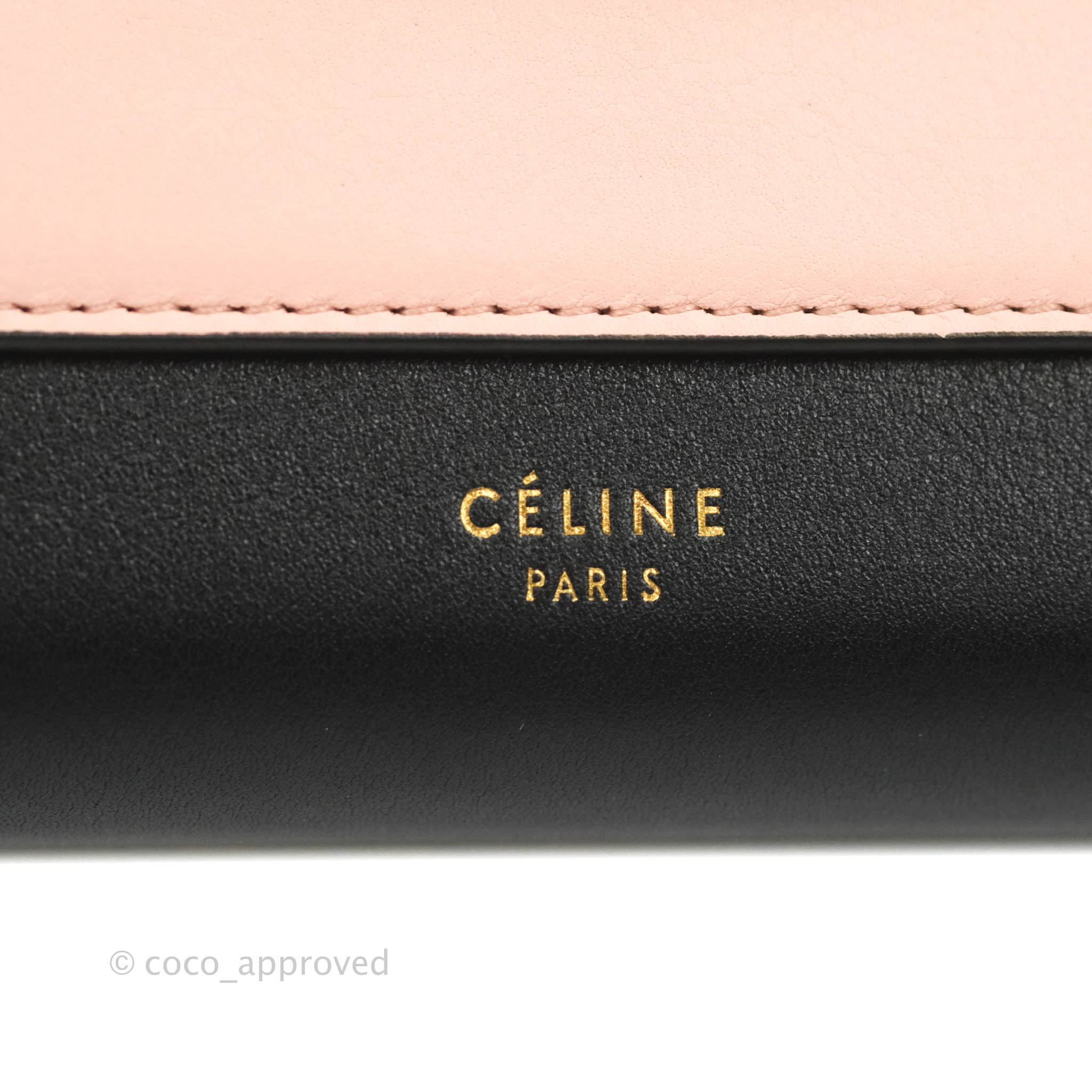 Céline Celine Black Pocket Tricolor Envelope Wallet On Chain