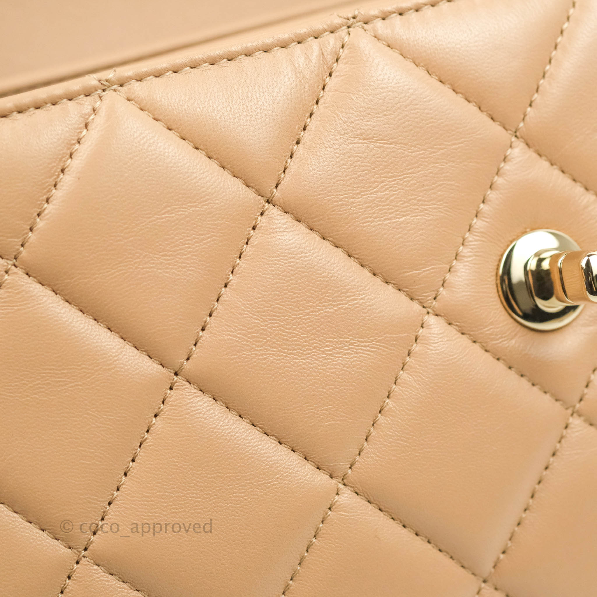 Chanel Trendy, Beige Lambskin with Gold Hardware, New in Box WA001