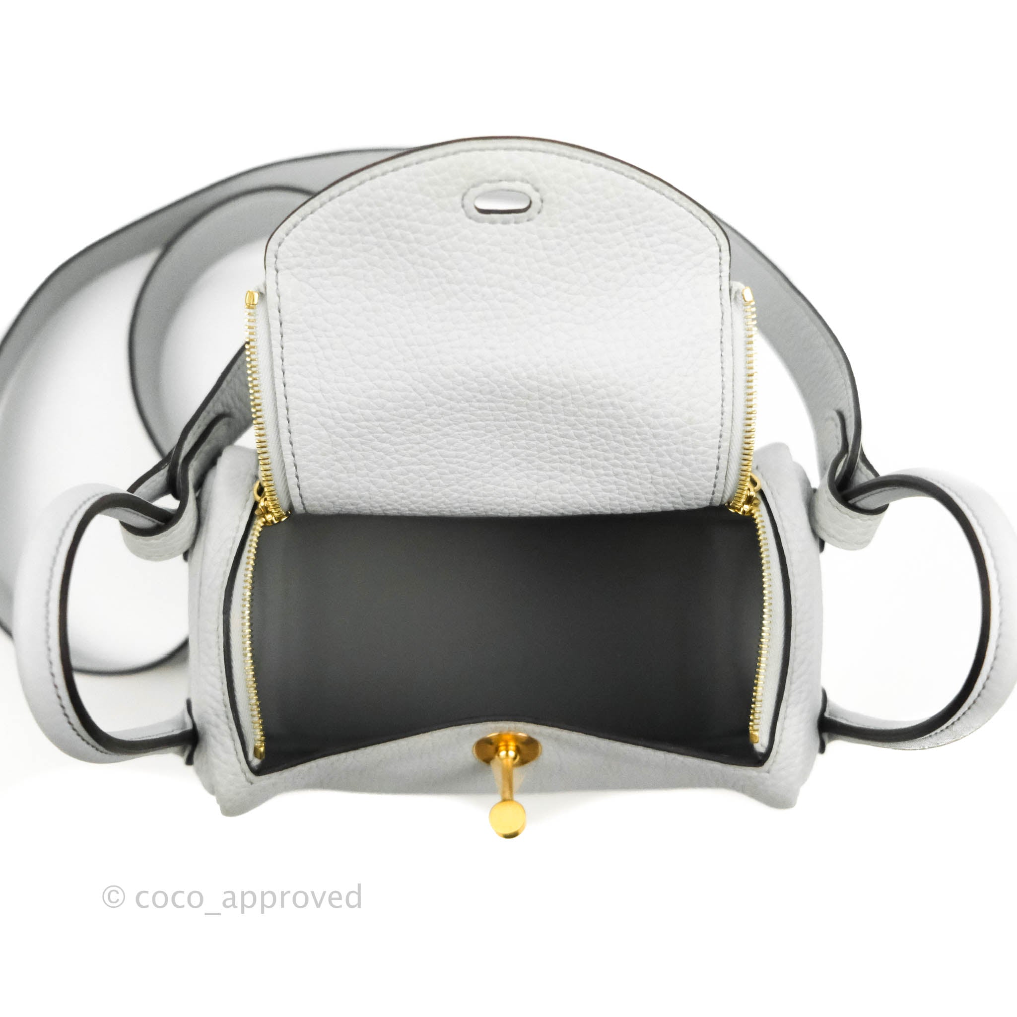 Hermès Mini Lindy 20 Black Clemence Gold Hardware – Coco Approved Studio
