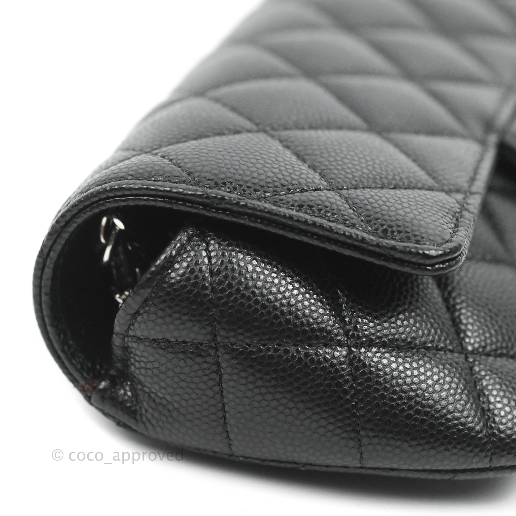 CHANEL Caviar Quilted Clutch With Chain Black 1100228