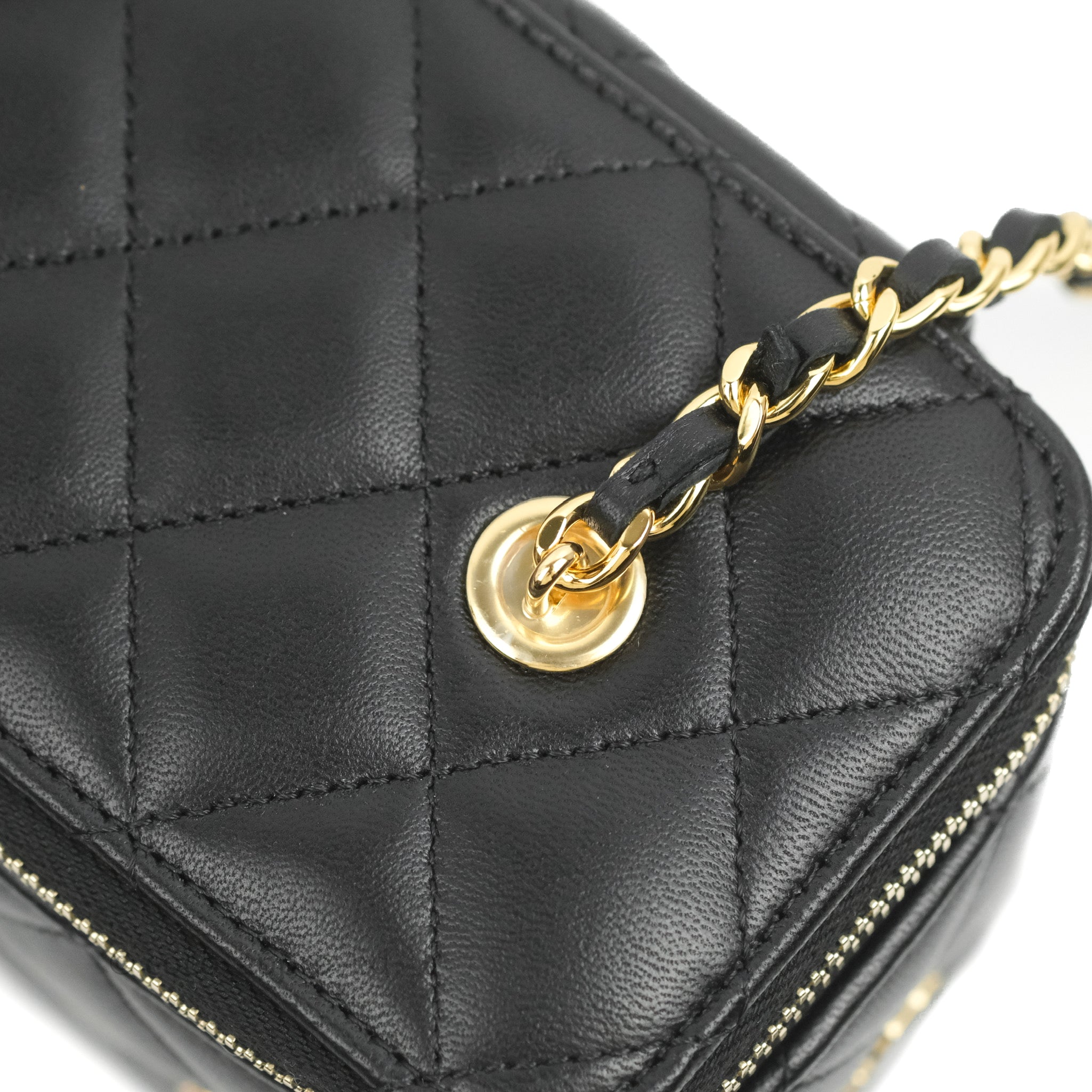 Chanel Vanity with Chain Black Lambskin Gold Hardware 23C – Coco Approved  Studio