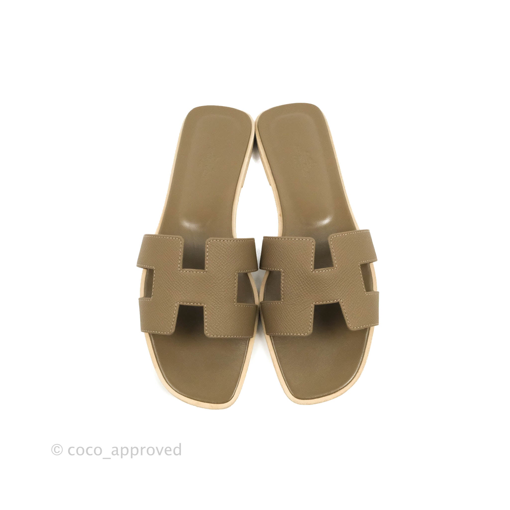 Hermes Oran Sandals Etoupe Epsom 35 – Madison Avenue Couture