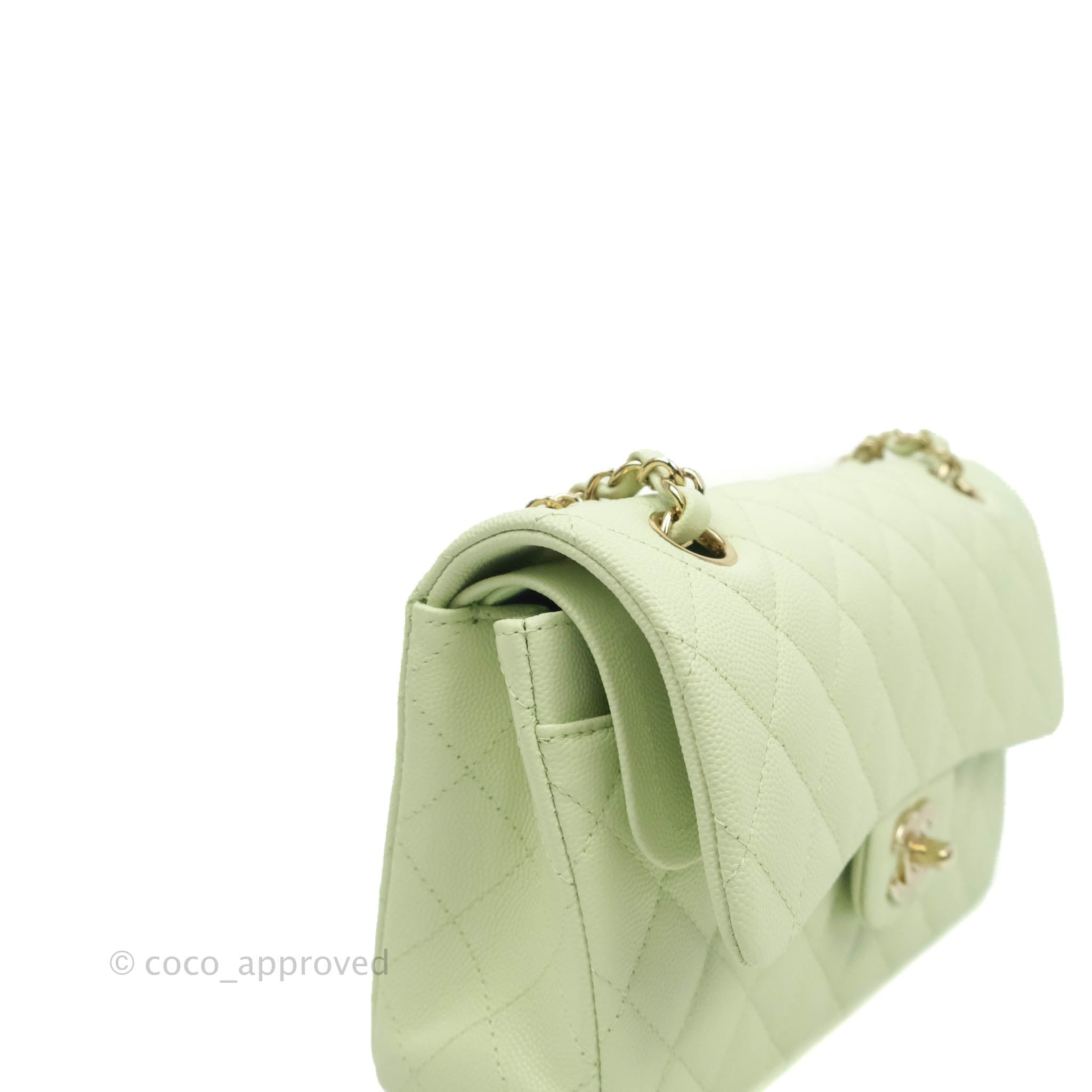 CHANEL 22C Mint Green Caviar Small Classic Flap LGHW *New - Timeless  Luxuries