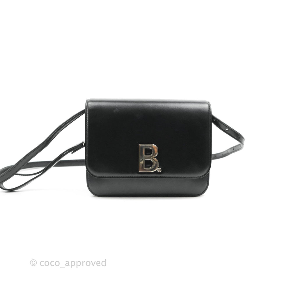 Balenciaga Small B Bag Black Box Calfskin Silver Hardware