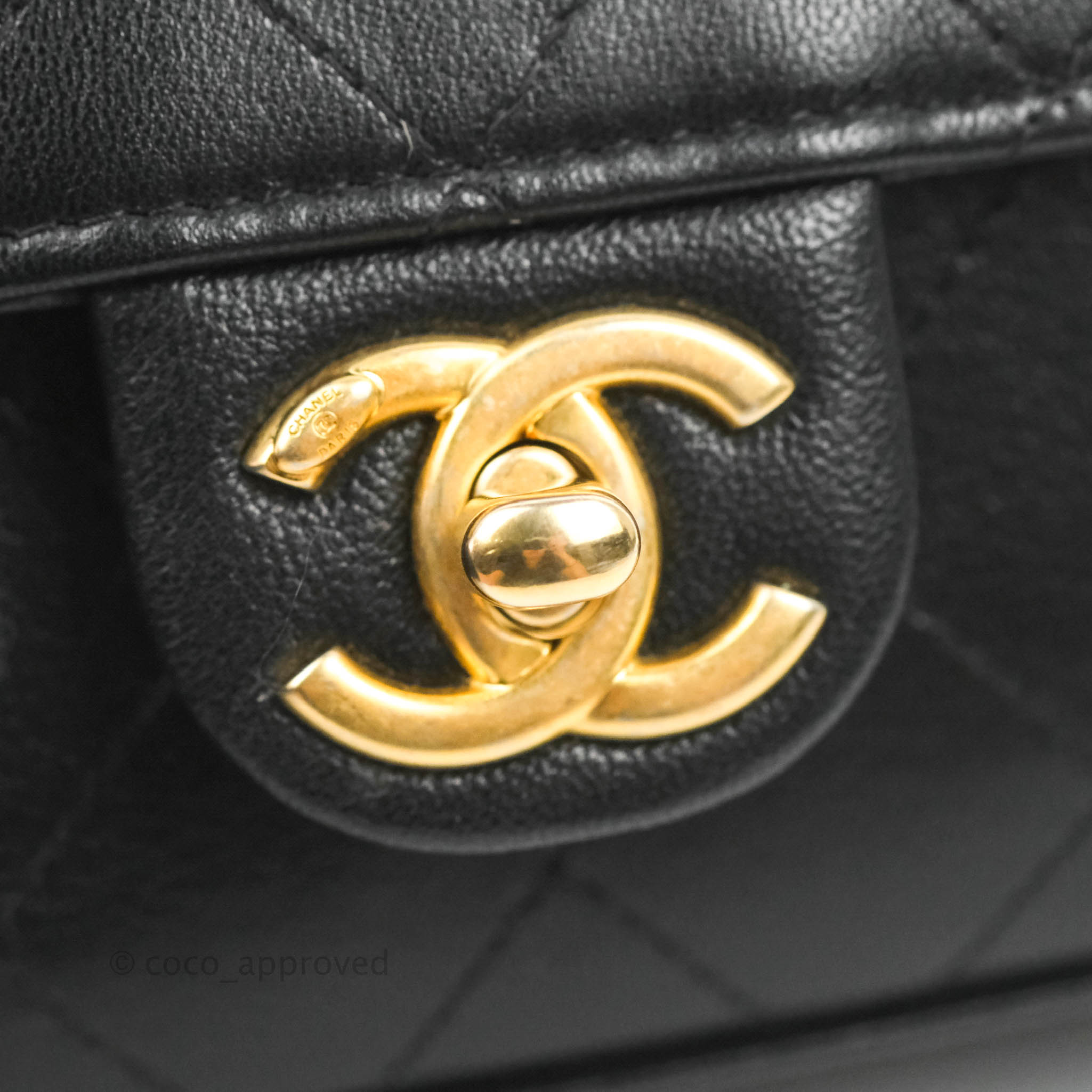 Chanel Mini Chic Pearls Flap Black Goatskin Gold Hardware – Coco
