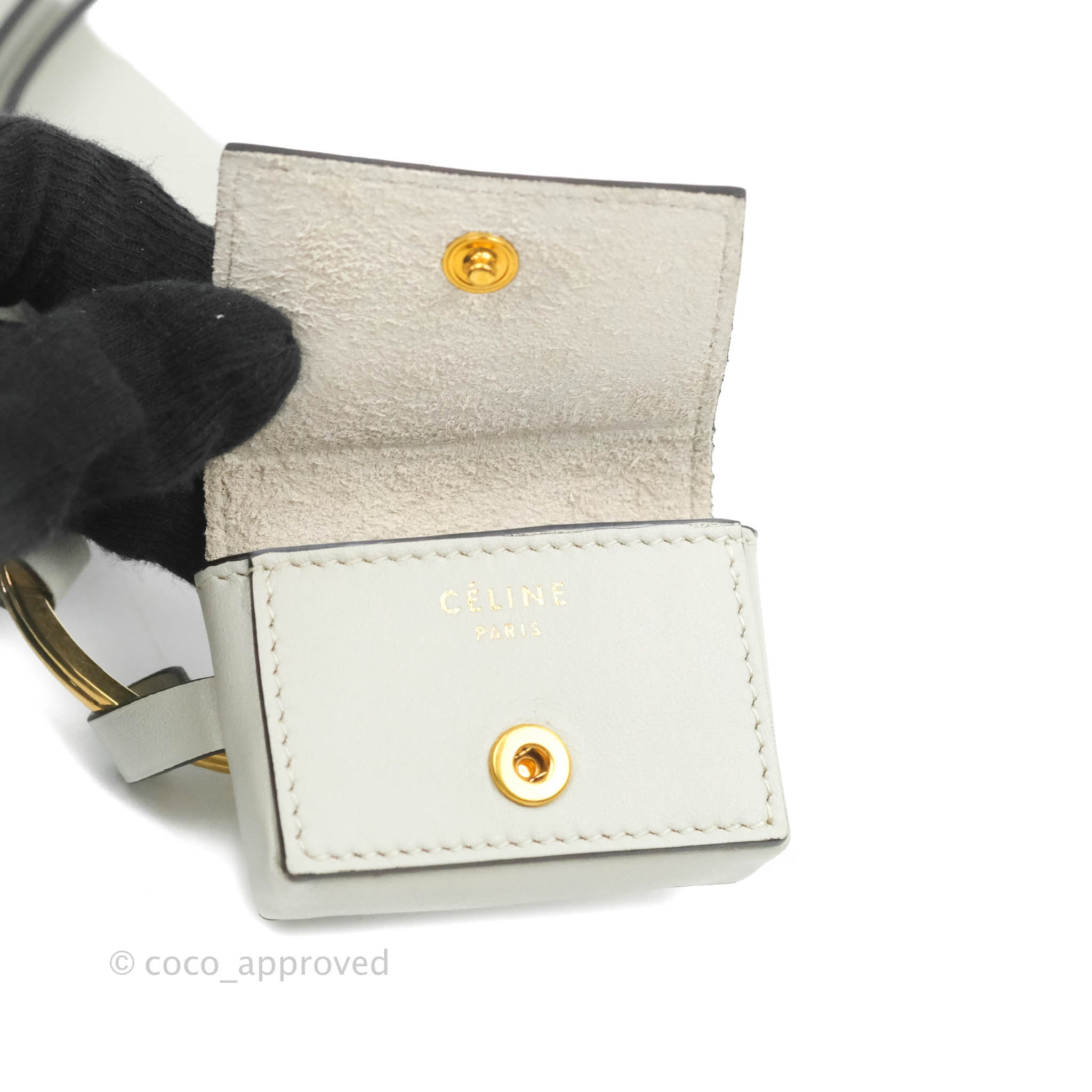 CELINE Triomphe Lambskin Multi Key Ring Coin Card Case 1351190 |  FASHIONPHILE