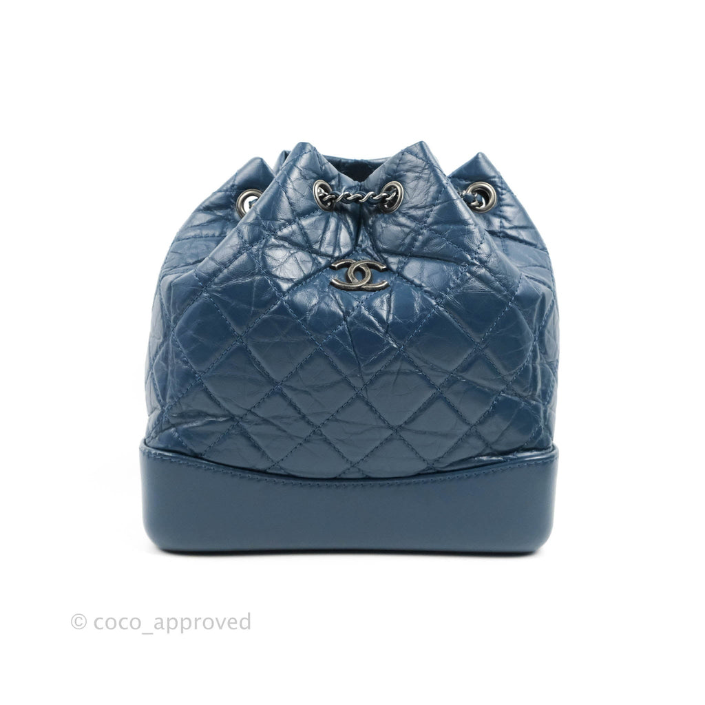 Chanel Small Gabrielle Backpack Navy Aged Calfskin