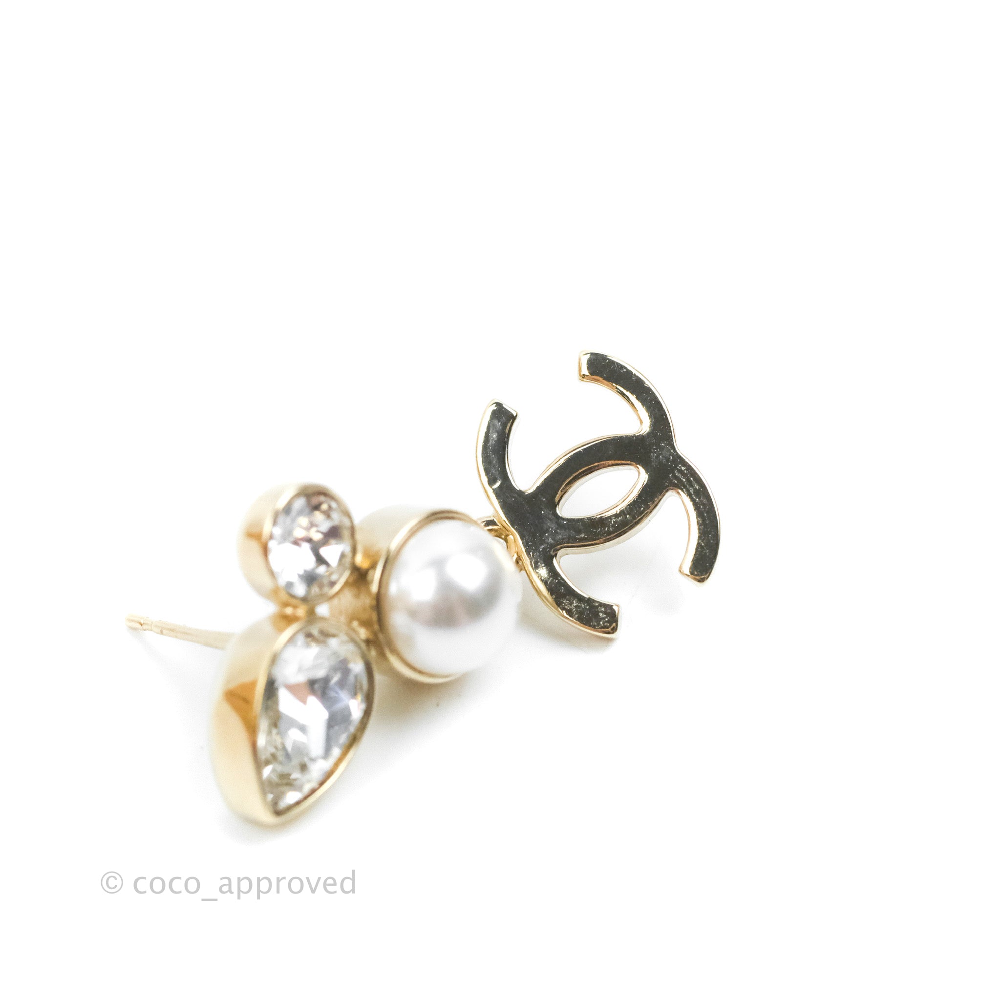 Chanel CHANEL, 'MATELASSE' CULTURED PEARL AND DIAMOND EARRINGS | ShopLook