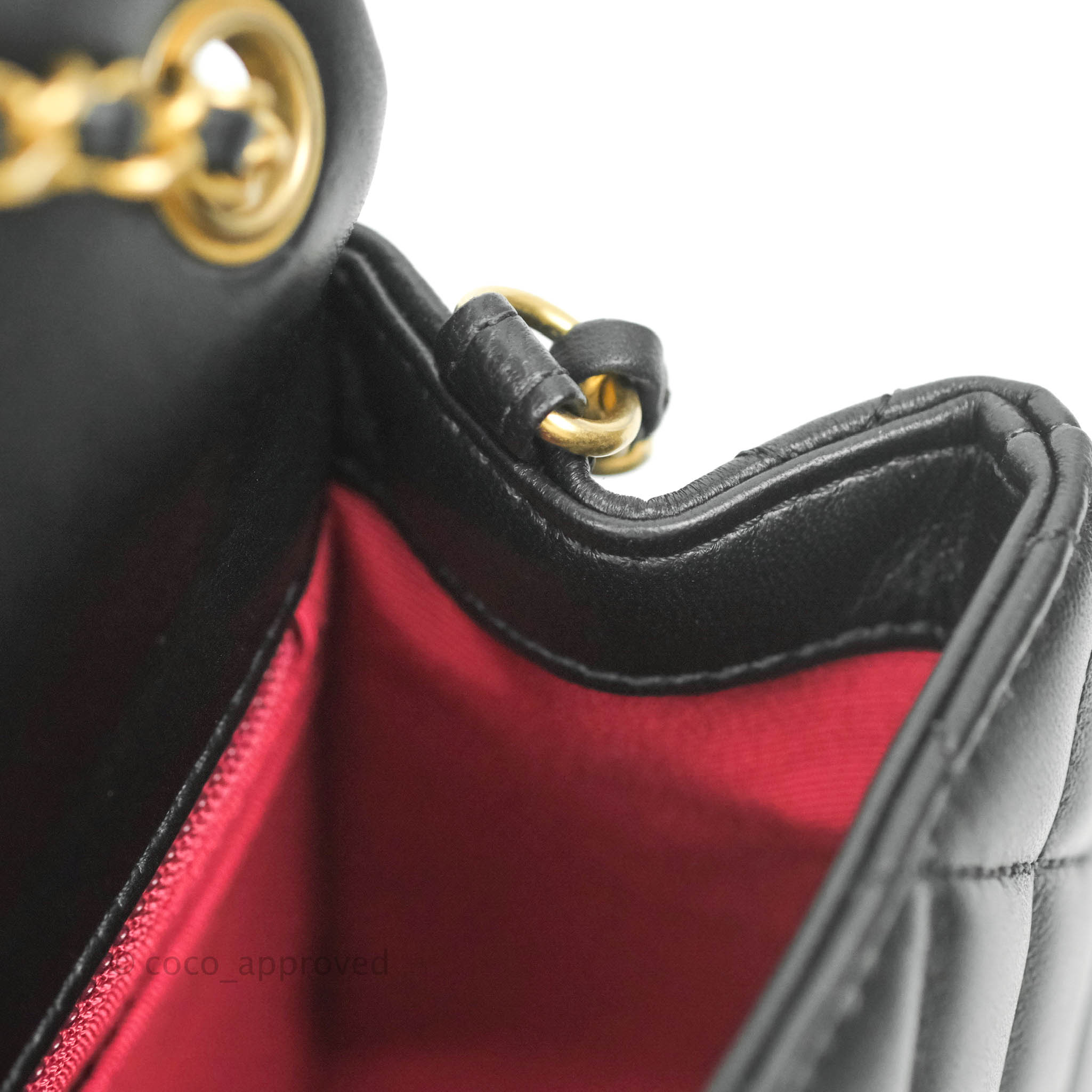 Chanel Black Lambskin Square Mini Classic Flap Light Gold Hardware –  Madison Avenue Couture