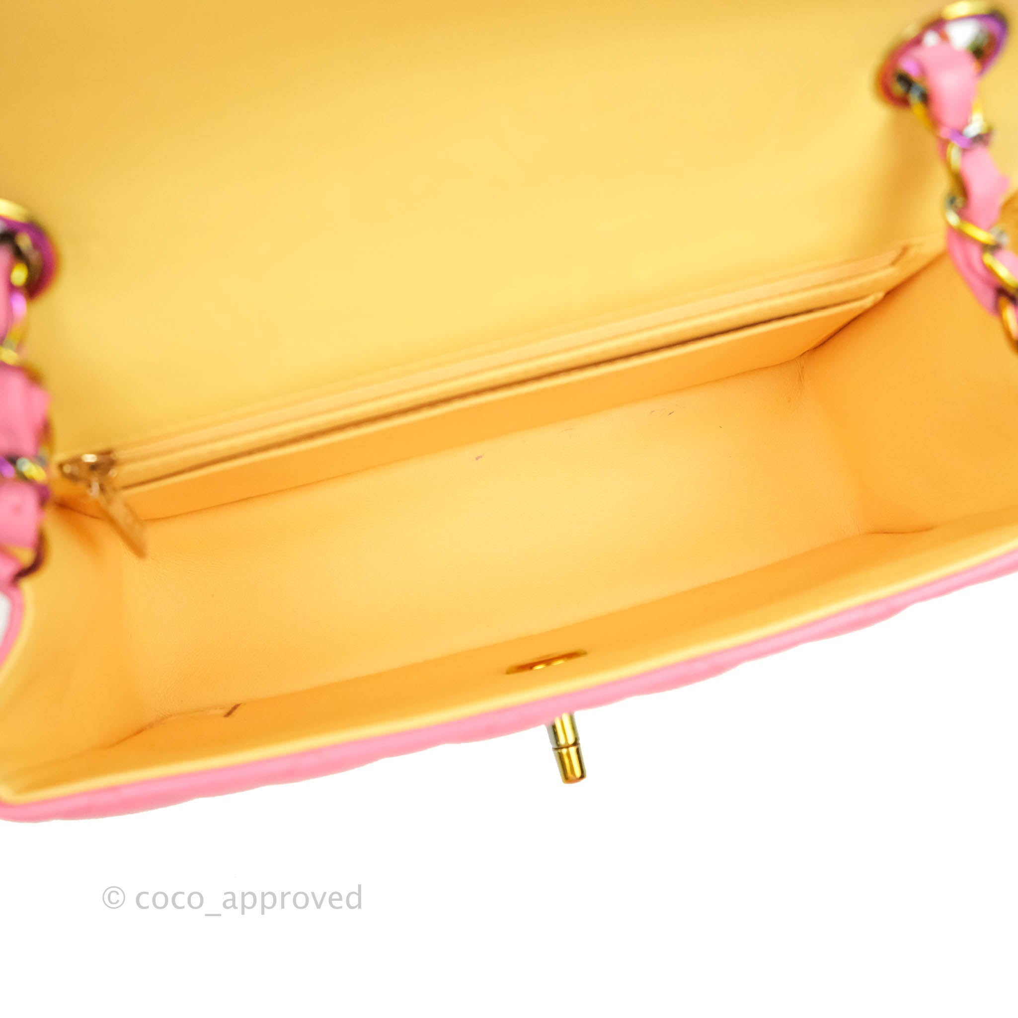 Chanel 23S Yellow Mini 22 with Antique Gold Hardware. 