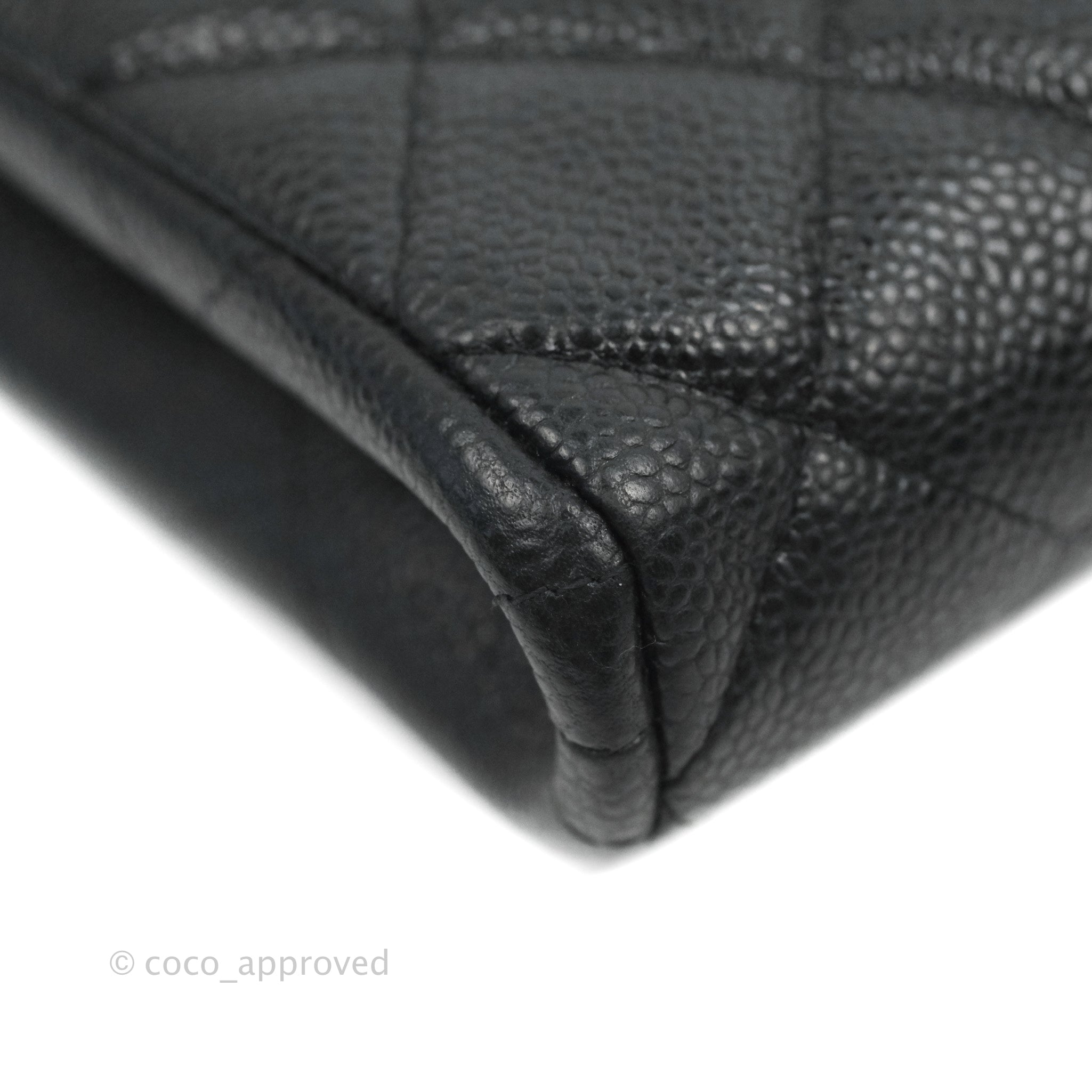 CHANEL Caviar Quilted Clutch with Chain Black 52119