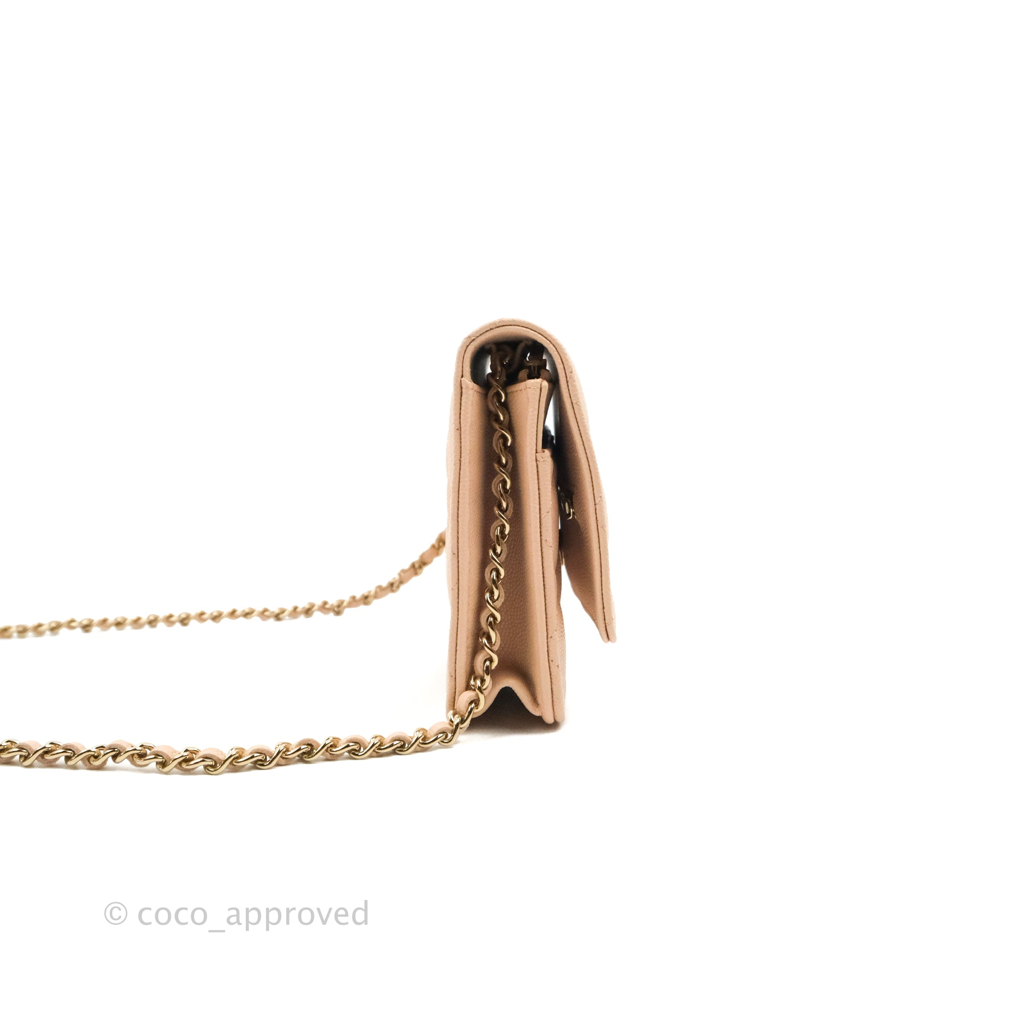 Chanel WOC Wallet on Chain Boy bag Beige Golden Leather ref.178996 - Joli  Closet