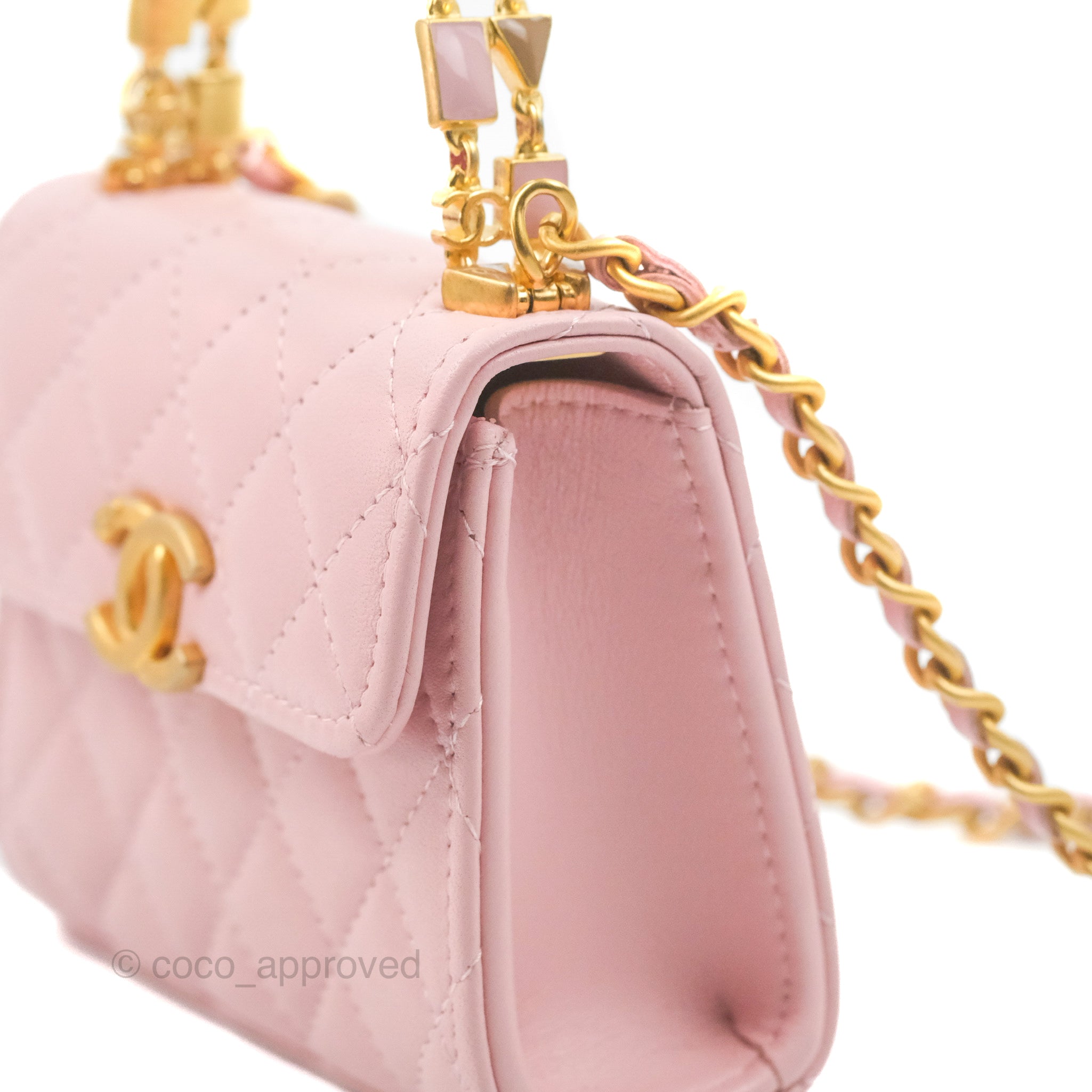 Chanel Chain Infinity Top Handle, Rose Pink with Gold Hardware
