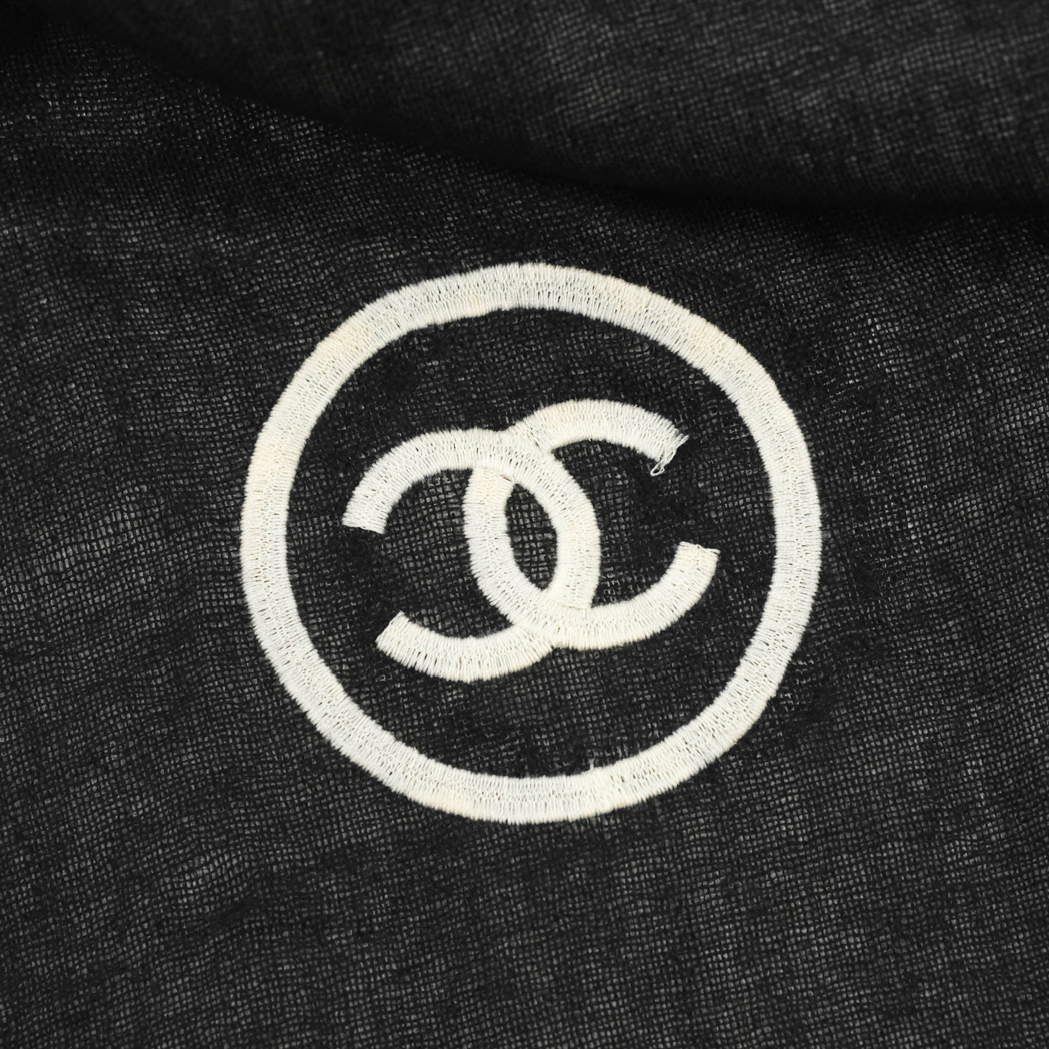 Chanel CC Cashmere Silk Scarf Black & White – Coco Approved Studio