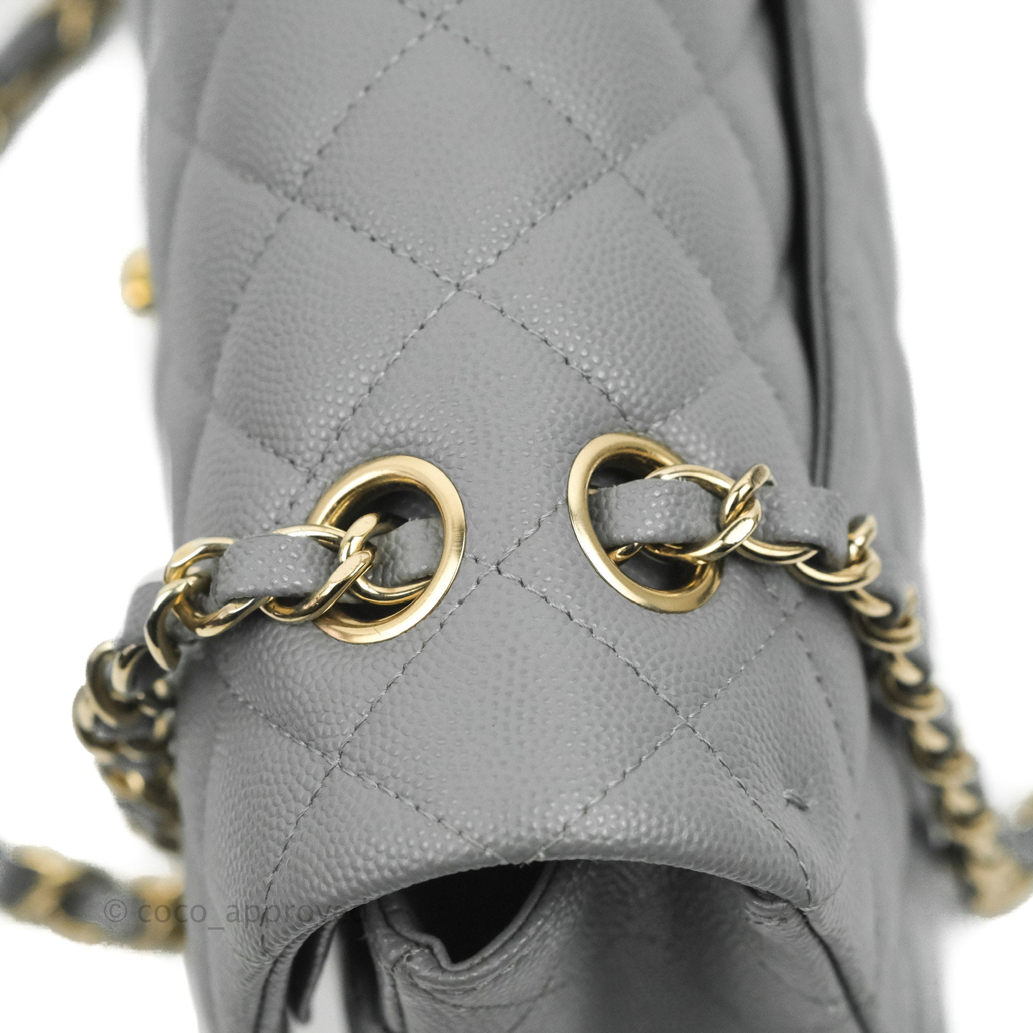 Chanel Classic Medium M/L Flap Dark Grey Caviar Gold Hardware 20C – Coco  Approved Studio