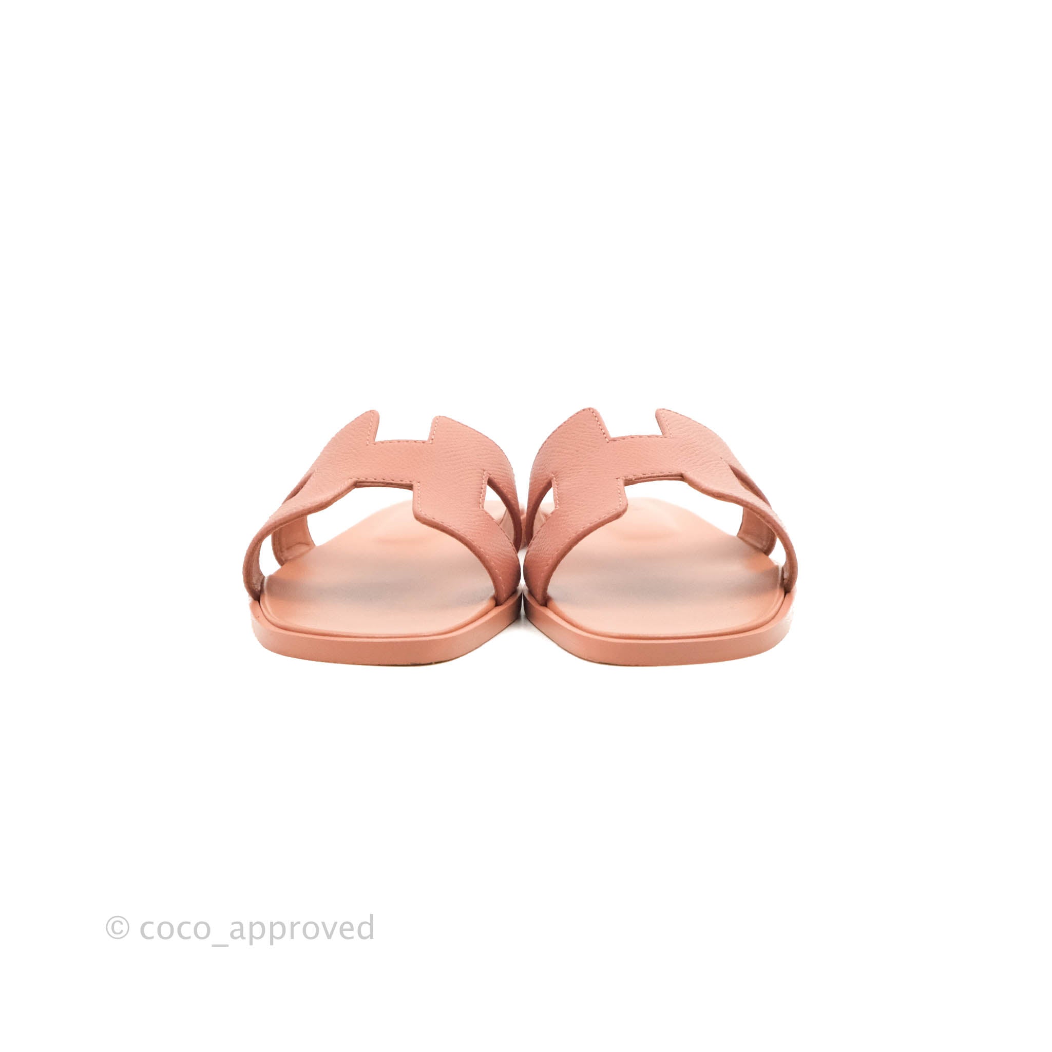 Hermes Oran Sandals in Rose Pale Epsom Leather Size 36