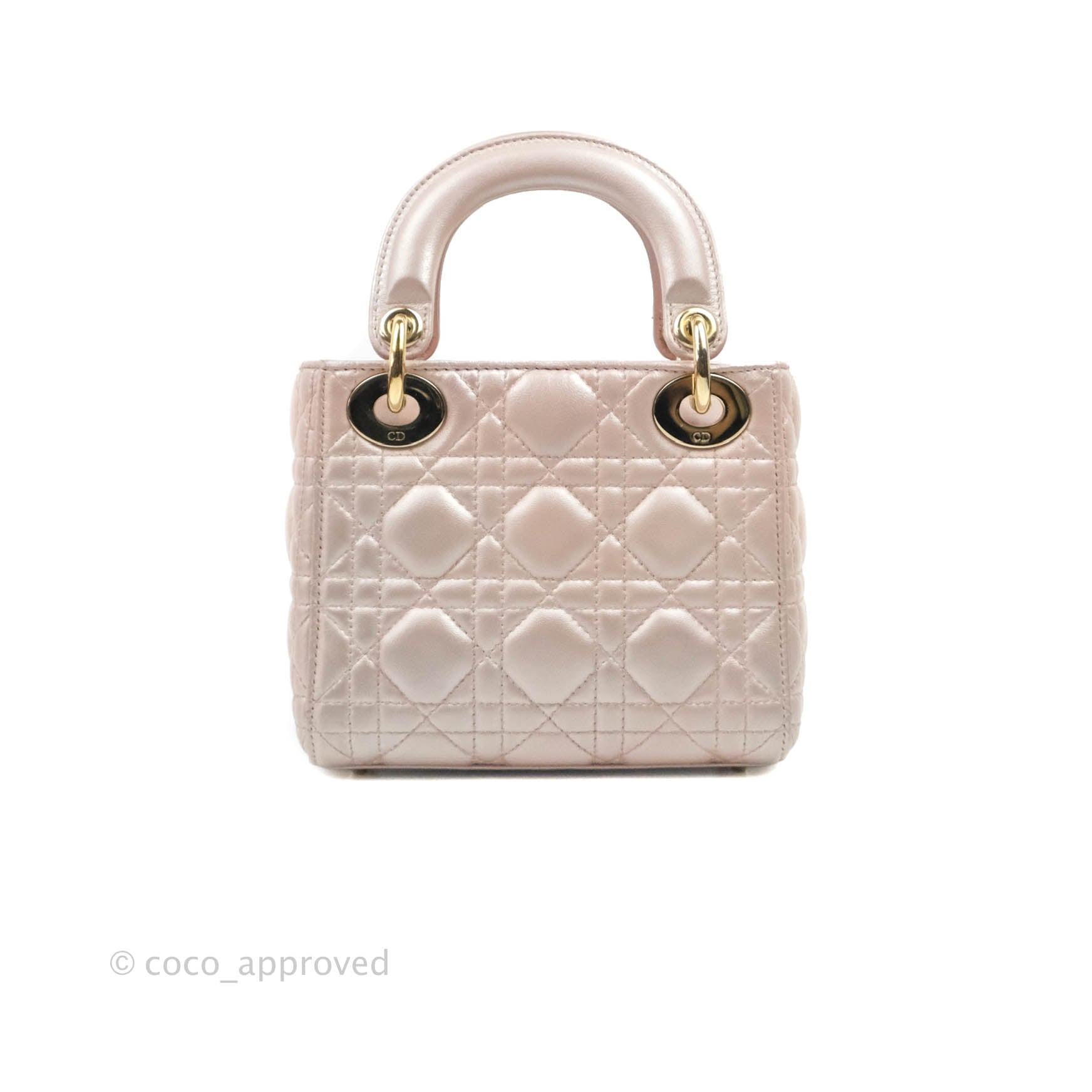 Mini Lady Dior Bag Light Pink Cannage Cotton with Micropearl Embroidery