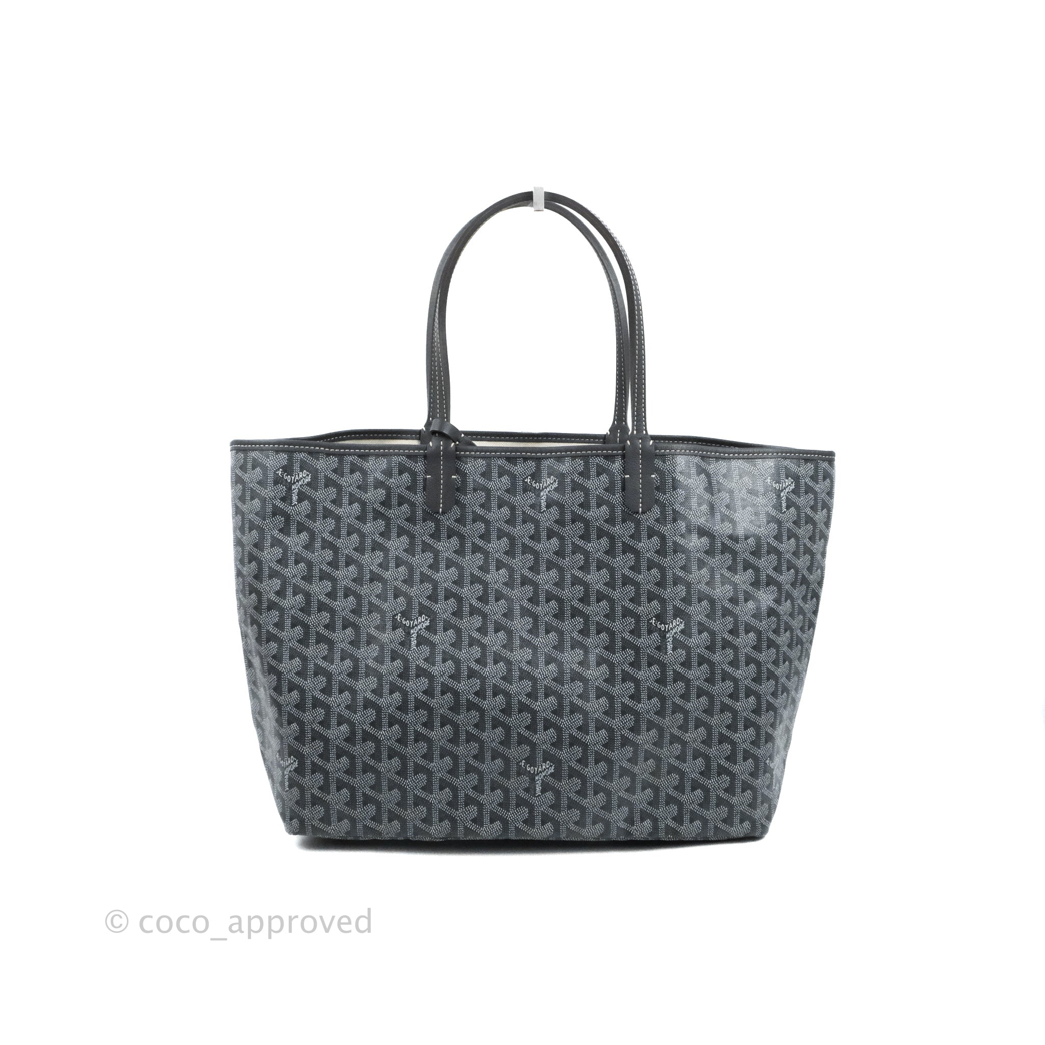 Sold at Auction: Goyard White Goyardine Canvas Saint Louis PM Tote Bag