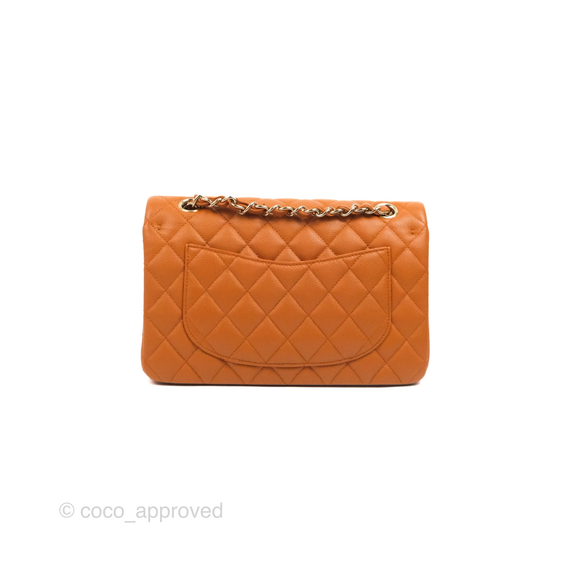 Chanel Classic Medium Double Flap, 21A Brown Caramel Pumpkin Caviar  Leather, Gold Hardware, New in Box WA001