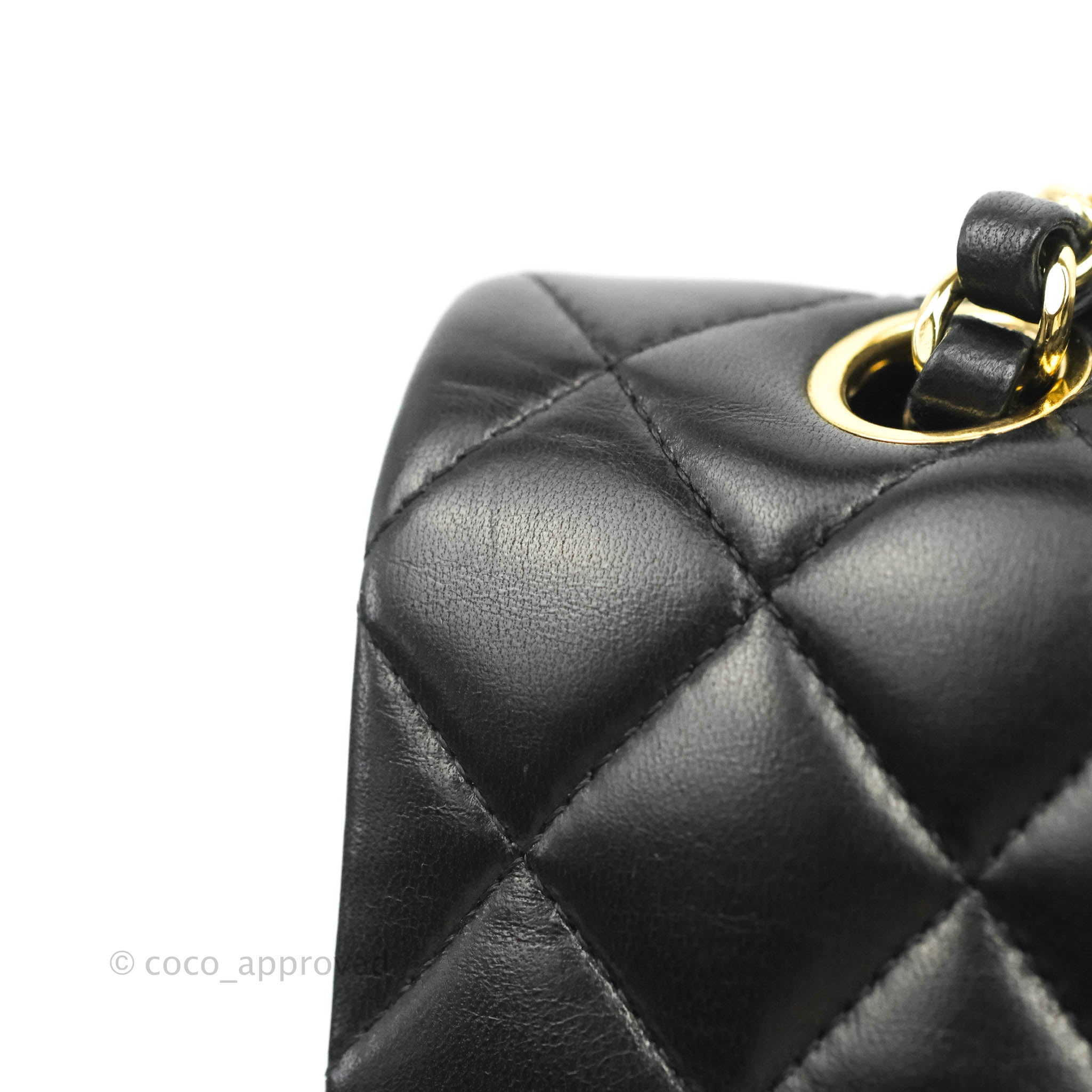 Chanel Classic M/L Flap Bag Black Lambskin Gold Hardware – Coco