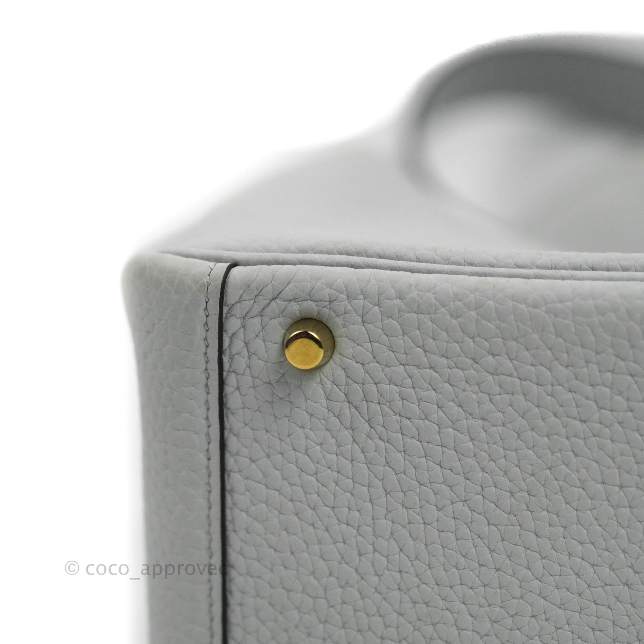 Hermès Mini Lindy 20 Blue Pale Clemence Gold Hardware – Coco