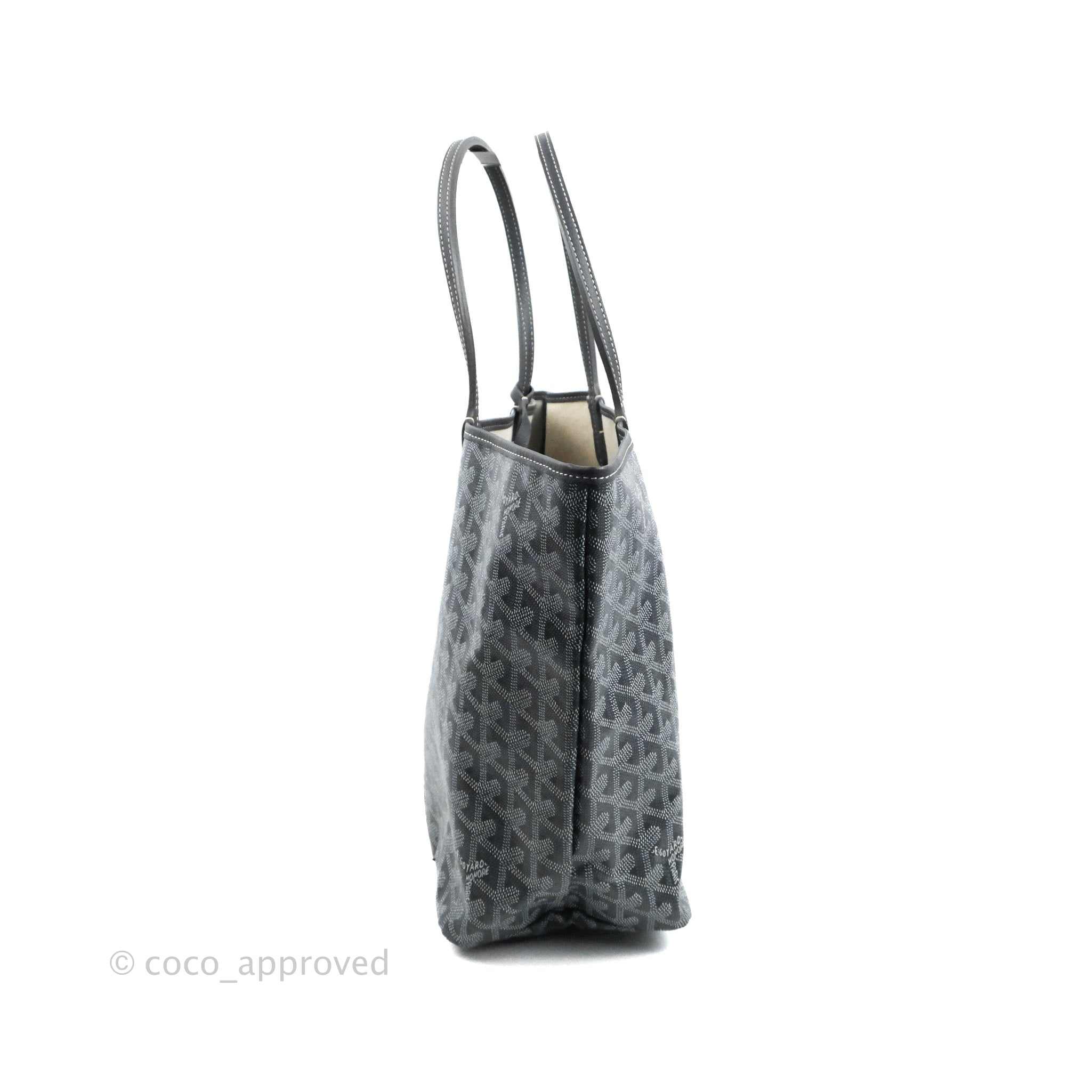 Goyard saint louis pm tote bag in gray canvas101106 Grey Cloth ref