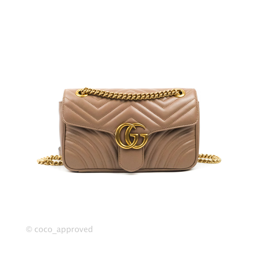 Gucci GG Marmont Matelassé Leather Small Bag Dusty Pink