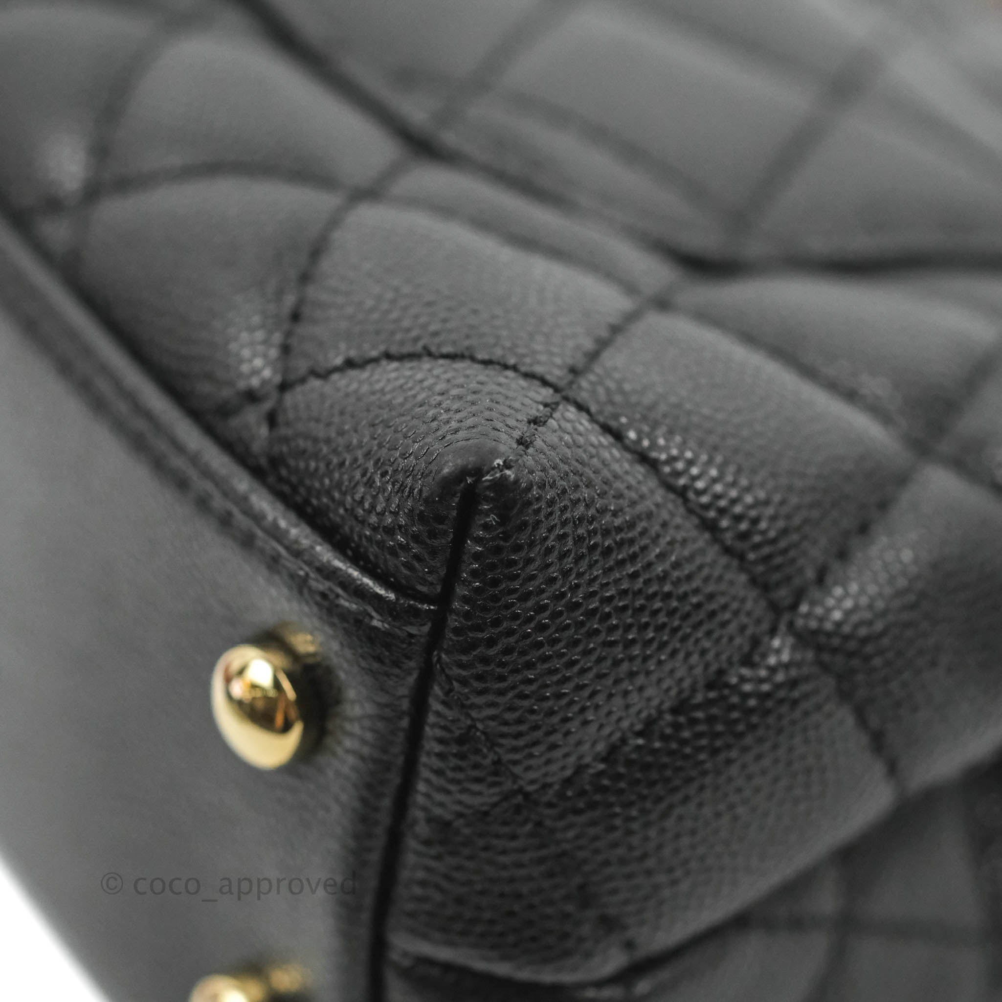 Chanel Mini Coco Handle Quilted Black Caviar Lizard Embossed Handle Go –  Coco Approved Studio